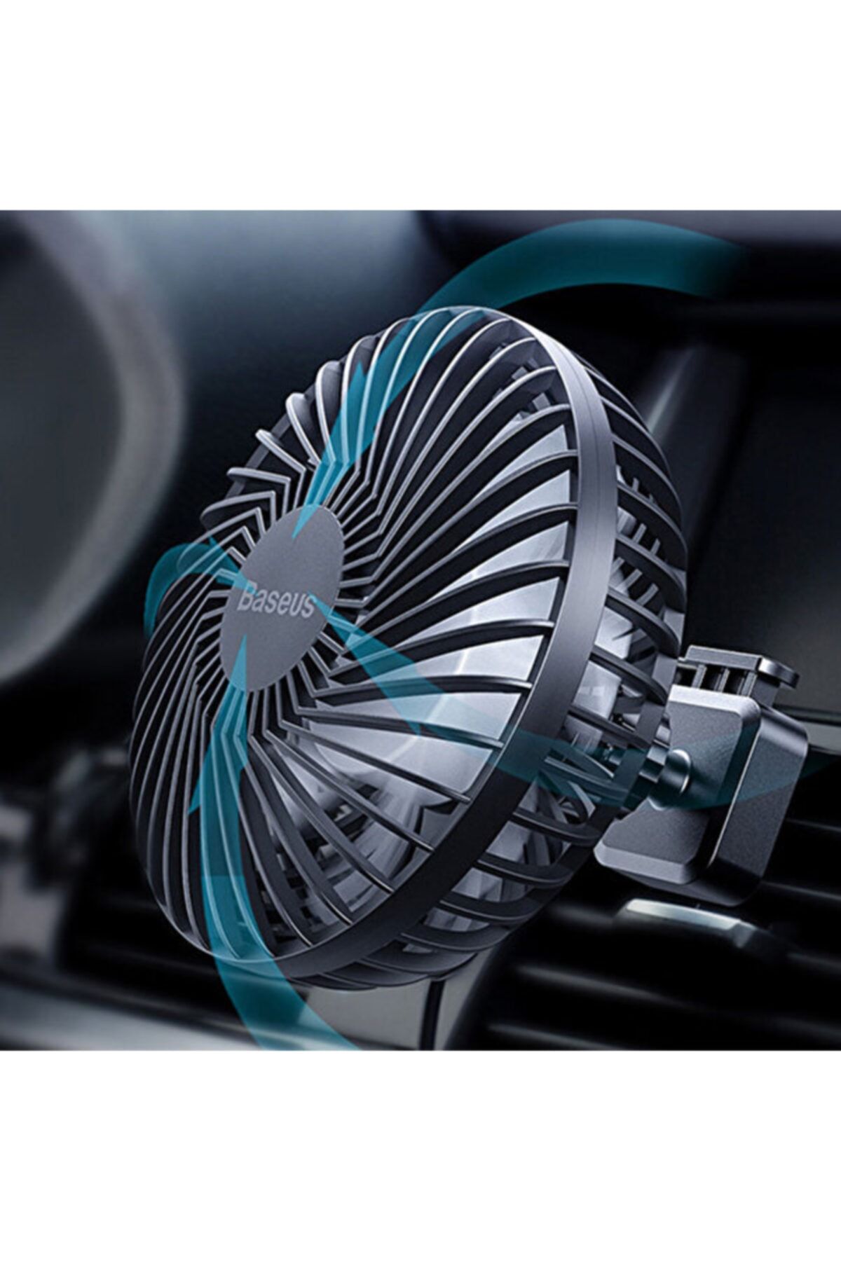 SUNTECNO Departure Araç Havanlandırma Tutucu Fan Oto Fan Vantılatö-siyah