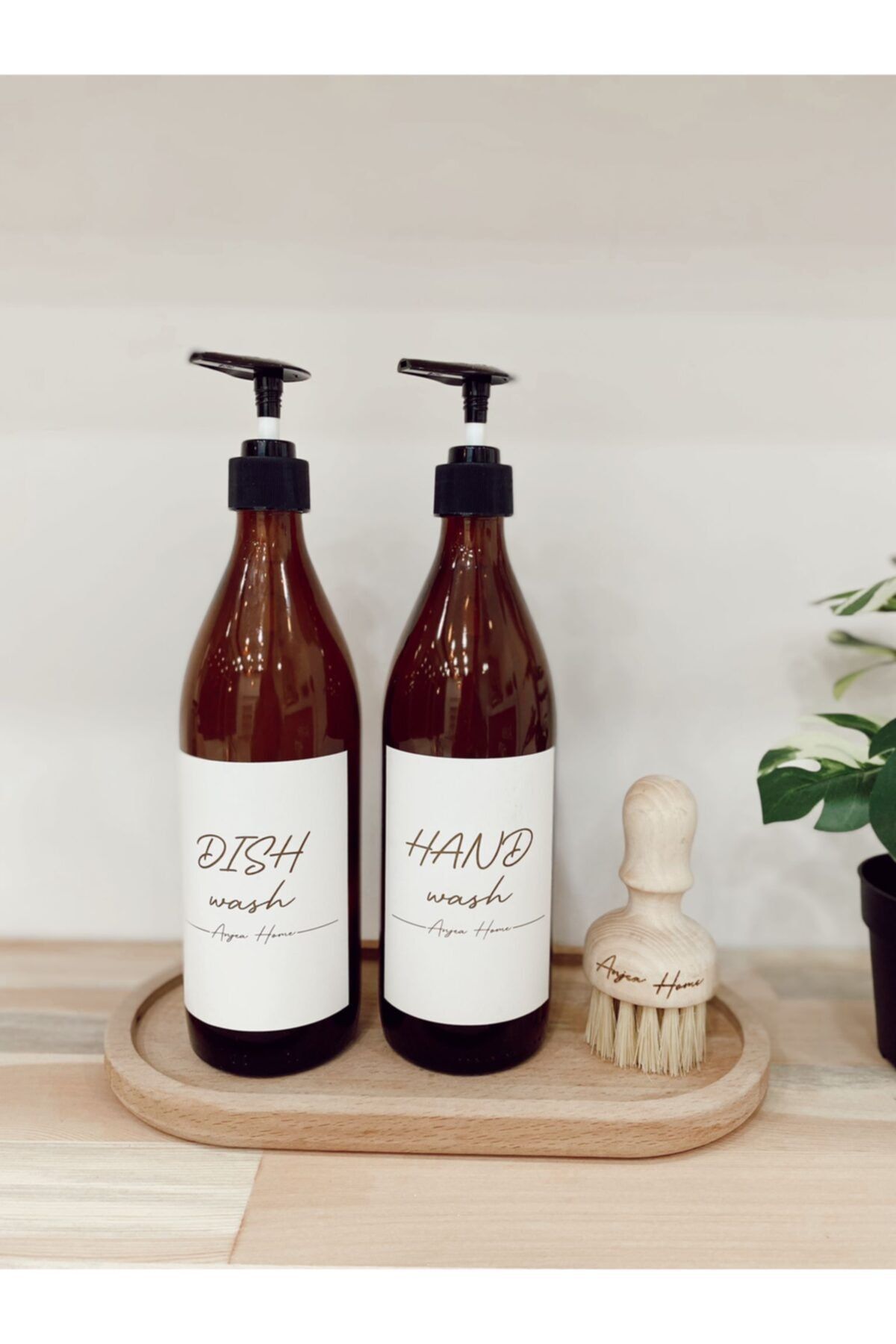 ANJEAHOME Amber Cam Şişe 500ml Bulaşık Ve El Sabunu Şişesi