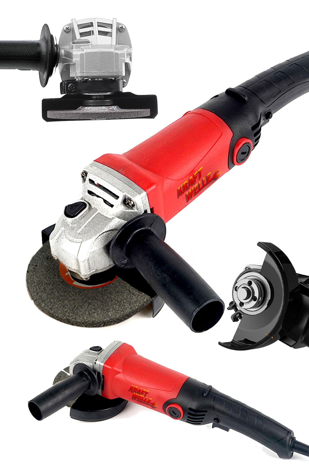 Kraft Welle Amerikanteknoloji Bakır Sargılı 3400 W 115 Mm Devir Ayarlı Spiral Avuç Içi Kesme Ve Taşlamamakinası