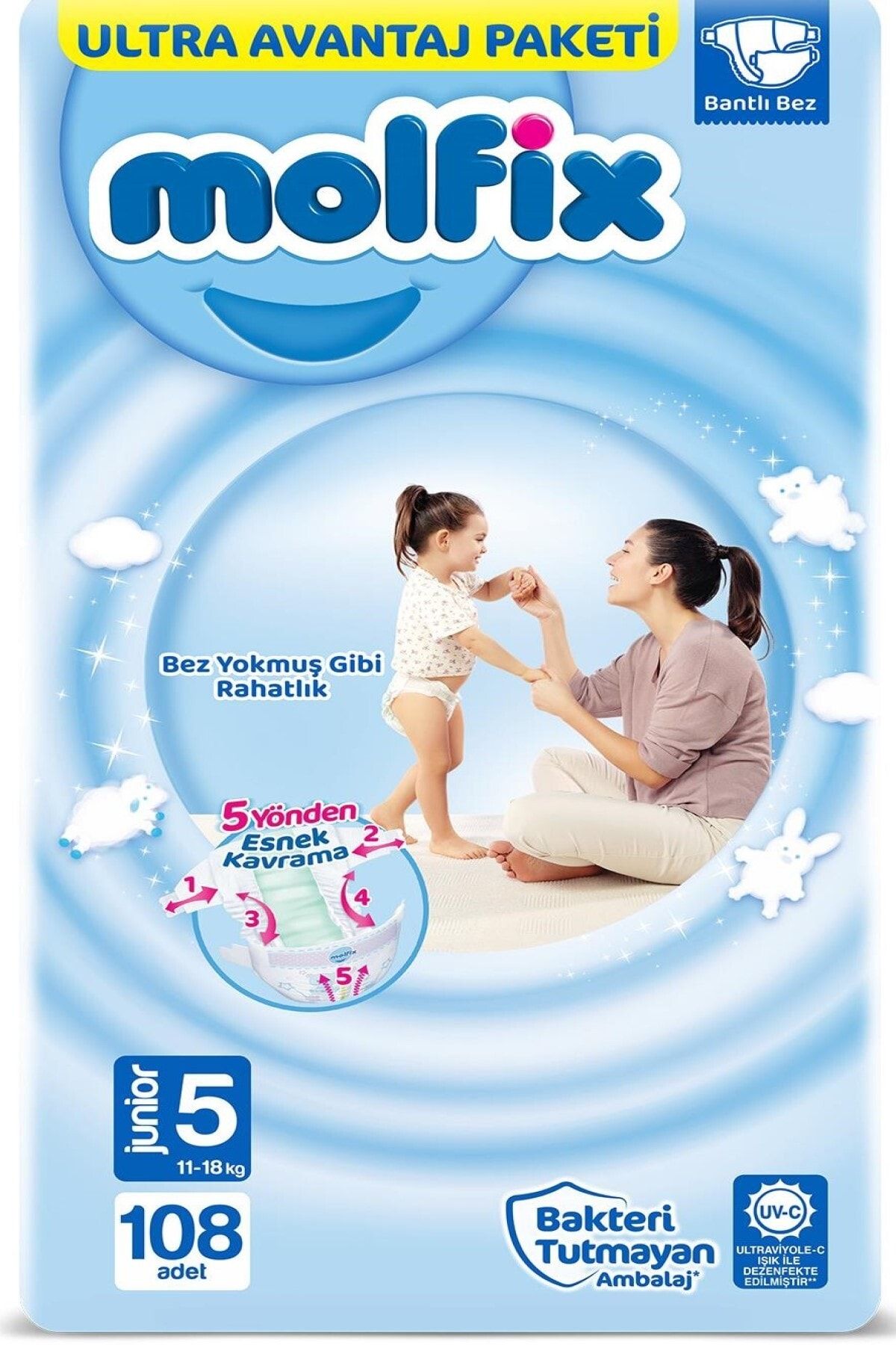 Molfix Bebek Bezi Ultra Avantaj Paketi Junior 5 No 108 li