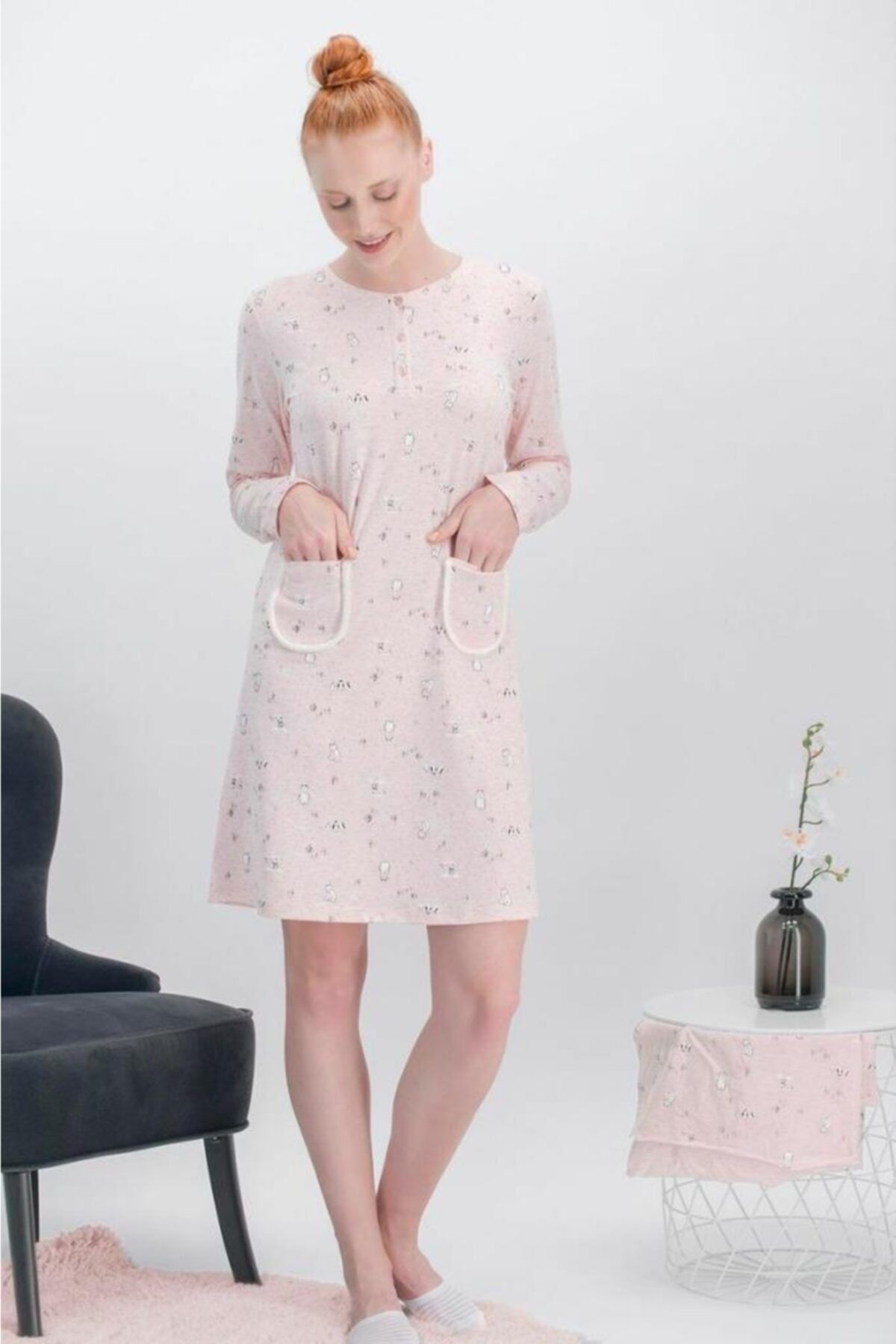 Dorya Arnetta Ar302 Pembe Hamile Lohusa Emzirme Geceliği