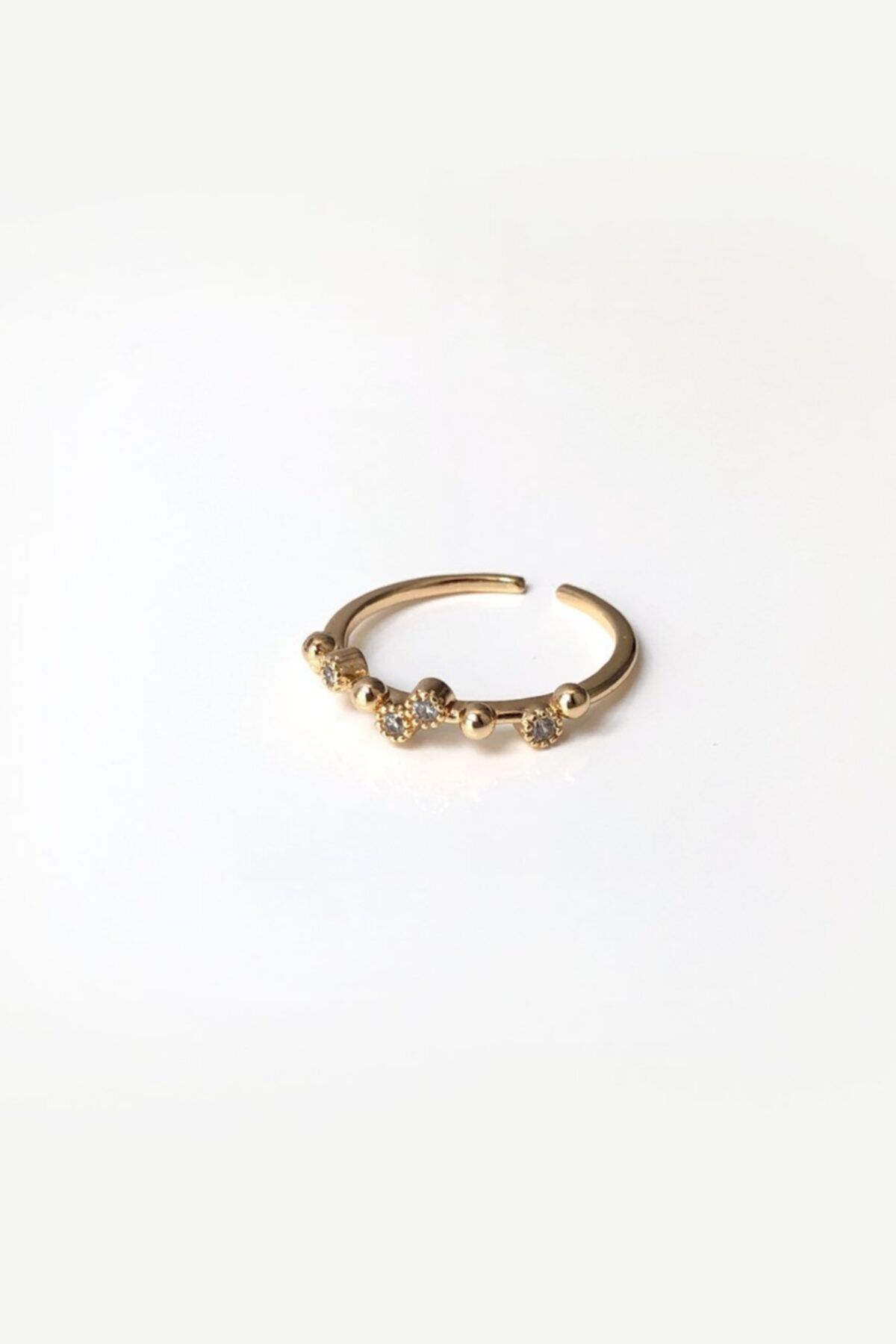 Teen Jewellry Minimal Toplu Prenses Model Ayarlanabilir Gold Yüzük