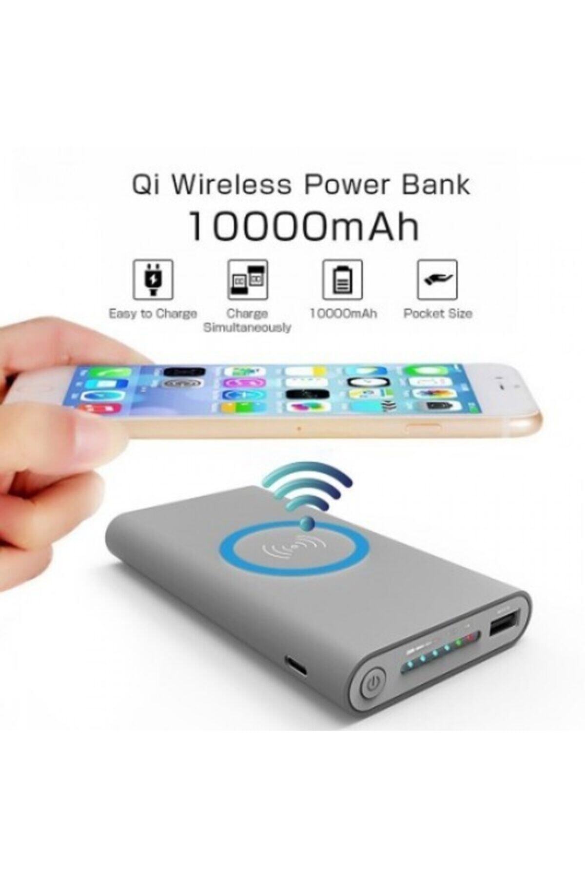 BLUE İNTER Wireless Kablosuz 10000 Mah Güneş Enerjili Solar Powerbank I-020