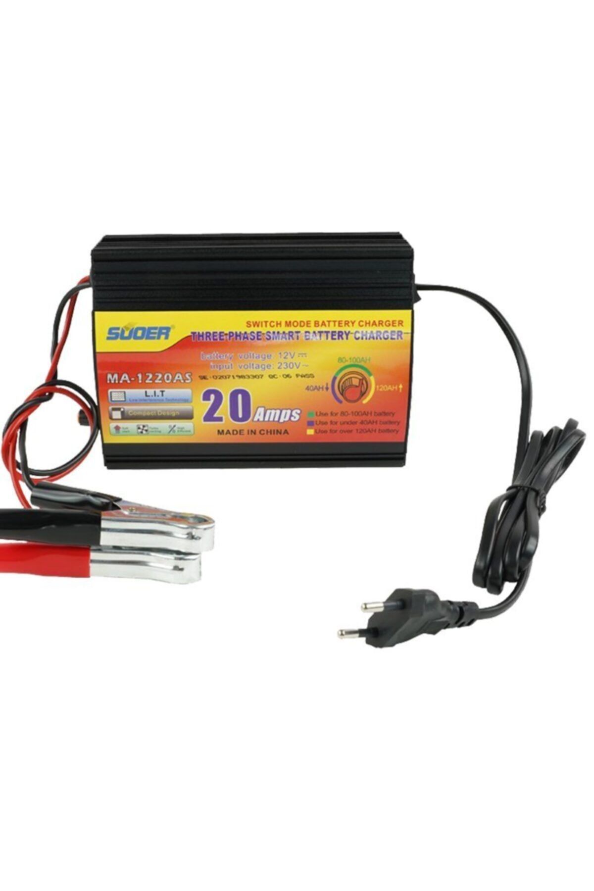 Suoer Ma-1220as 12 Volt 20 Amper Akıllı Akü Şarj Cihazı