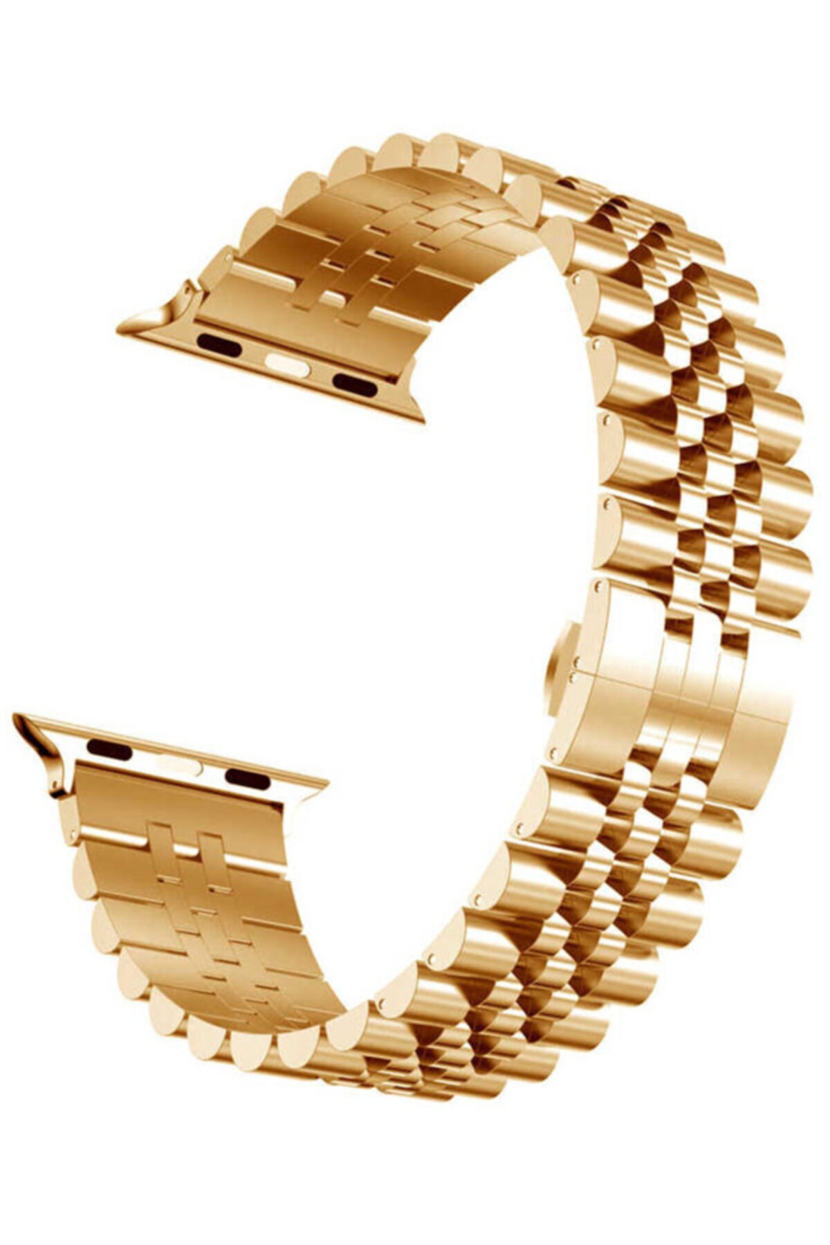 Apple Watch Series 7 38 40 41 Mm Metal Klipsli Kordon Rose + Socket