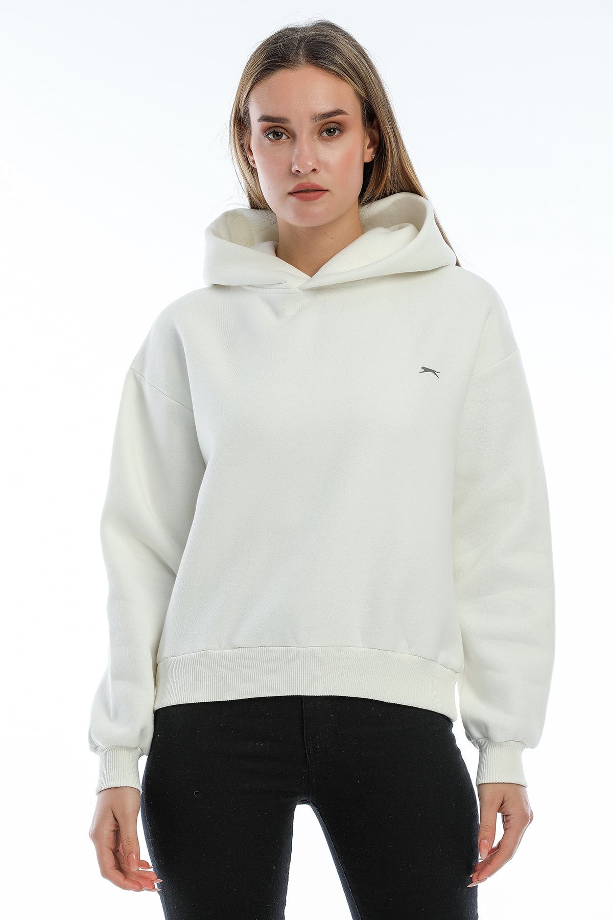 Slazenger Kors Kadın Sweatshirt Ekru