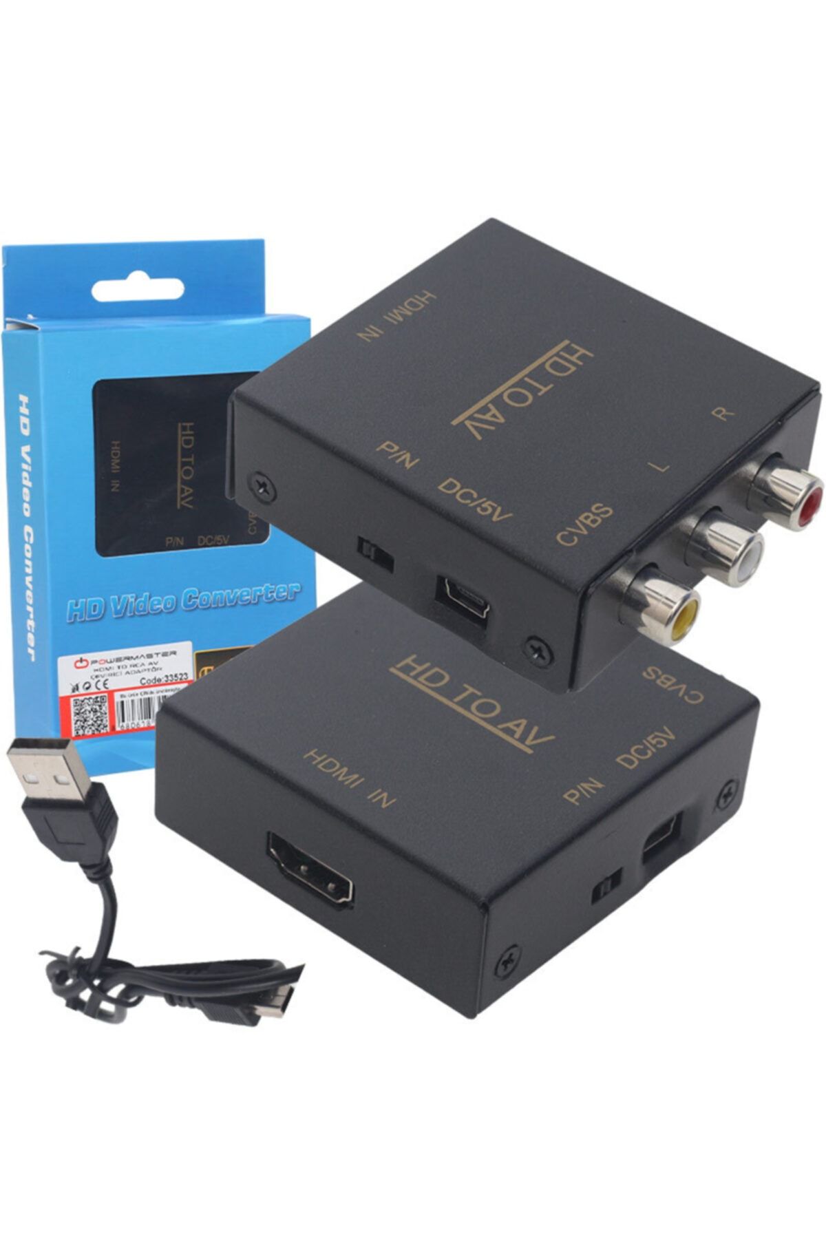 Powermaster Pm-33523 Hdmı To Rca Av Çevirici Adaptör Metal Kasa