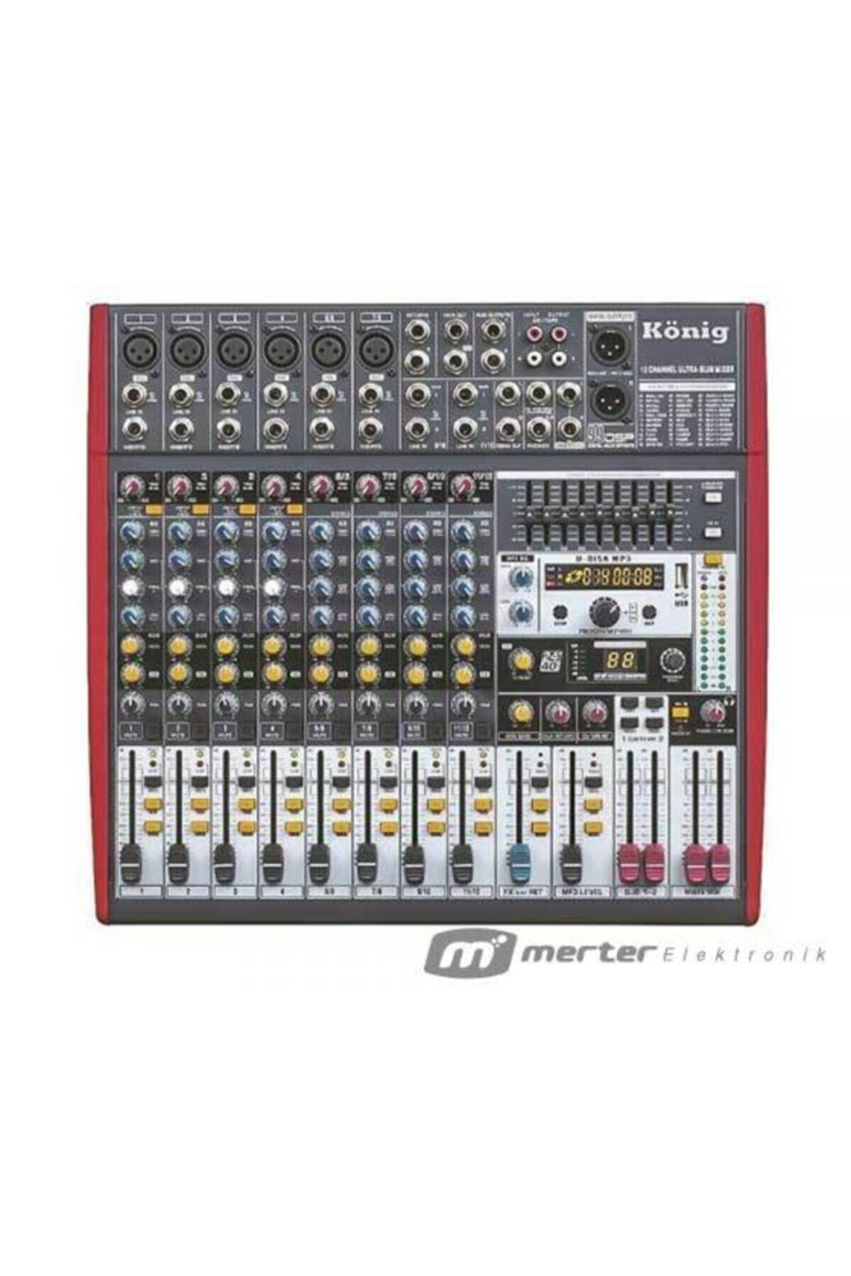 König K-1201fx 12 Kanal Usb-bt-9 Bant Eq Deck Mıxer