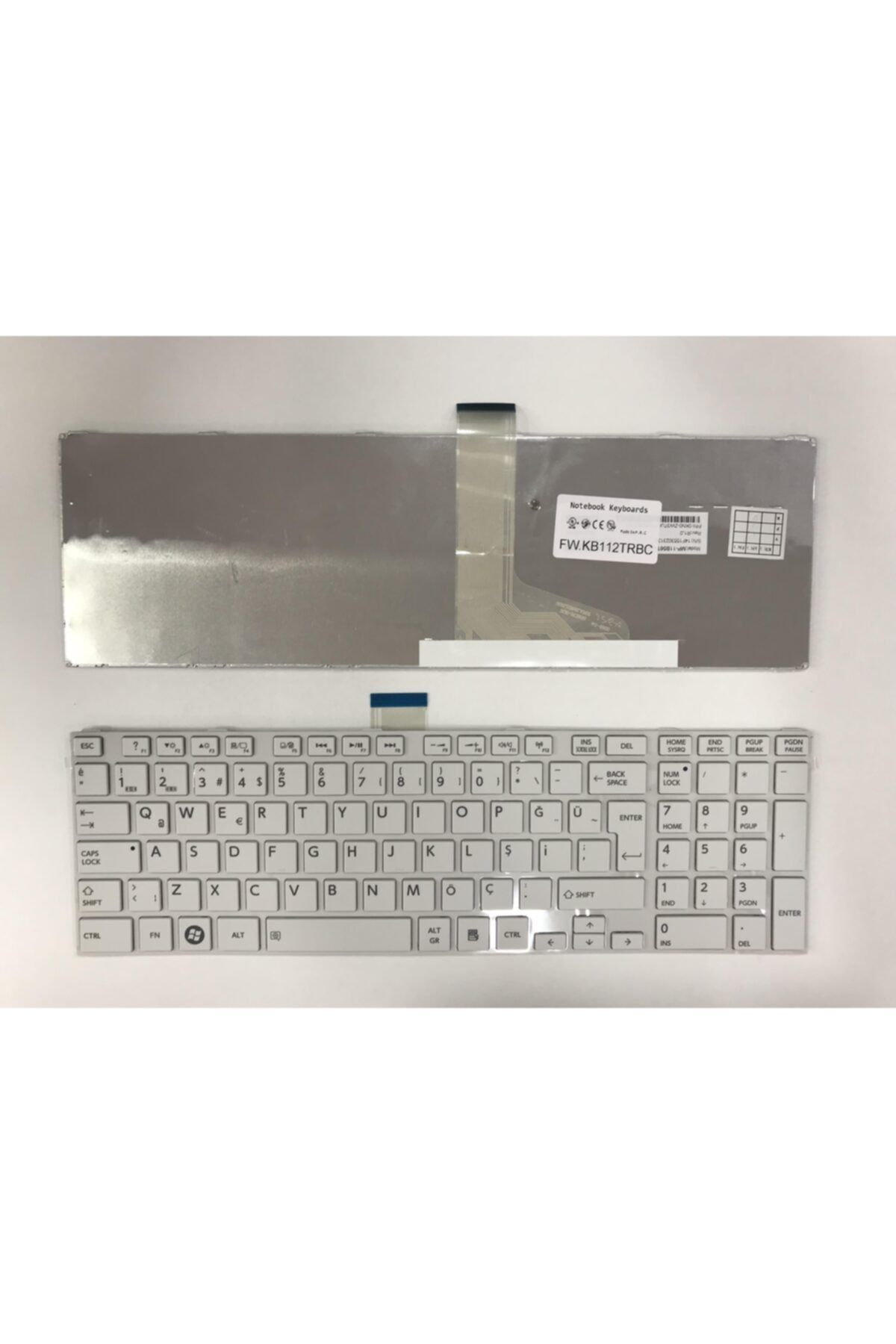 Flow Toshiba Satellite L855-10z, L855-113, L855-11g Notebook Klavye Beyaz