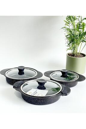 Granit Plus 3 Lü Sahan Takımı Siyah Image 0