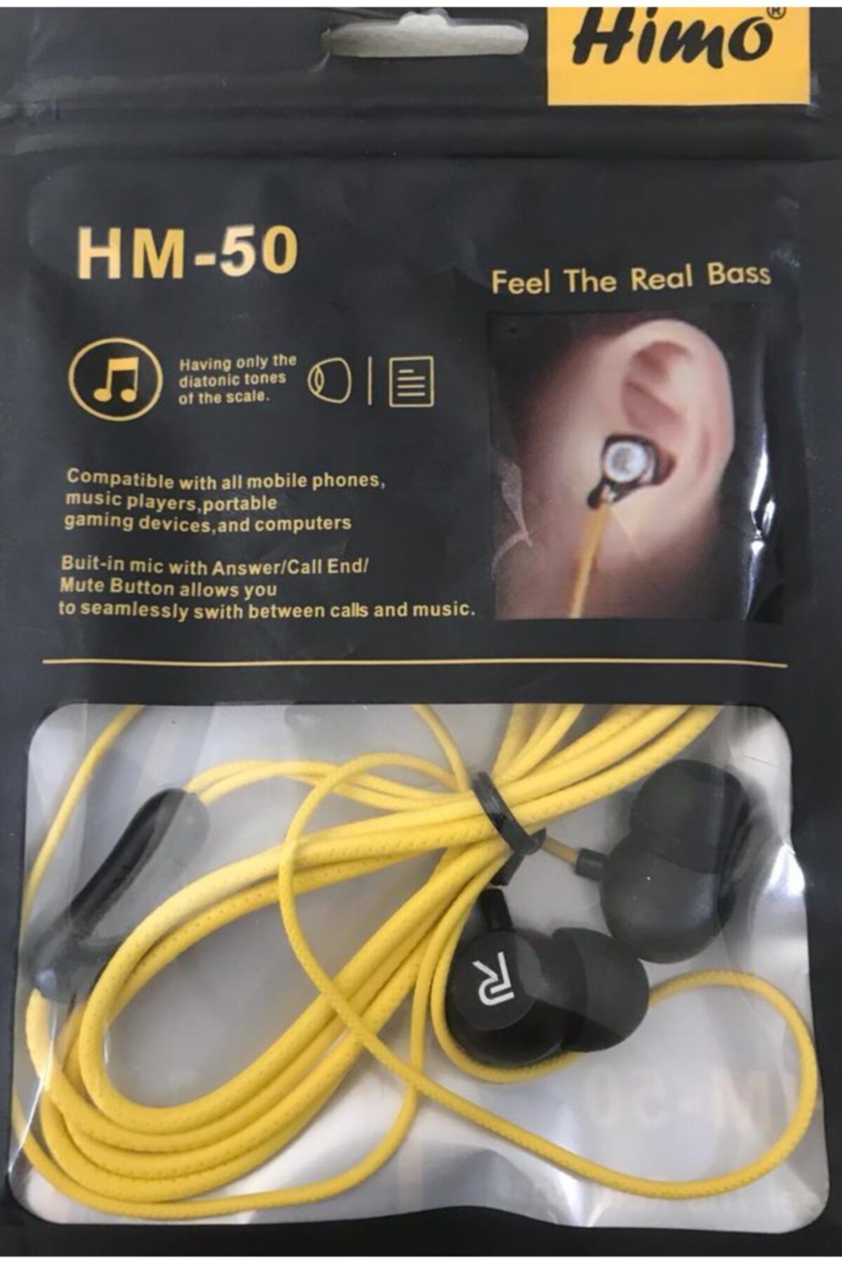 HİMO Kablolu Kulak Içi Kulaklık Muhteşem Ses Stereo Tüm 3,5 Mm Girişli Telefonlar Için Uyumludur