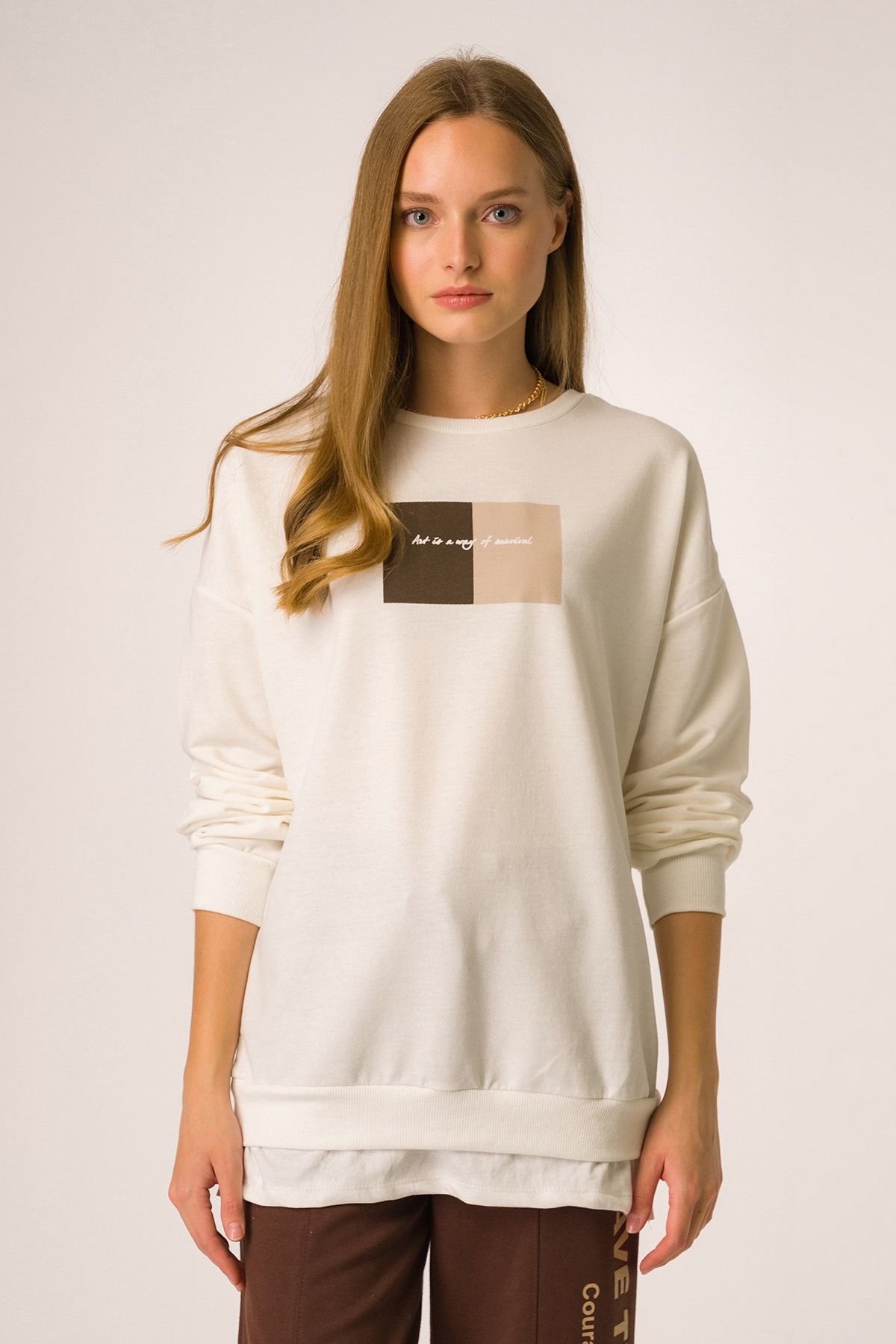 Runever Etek Garnili Kadın Sweatshirt 9347
