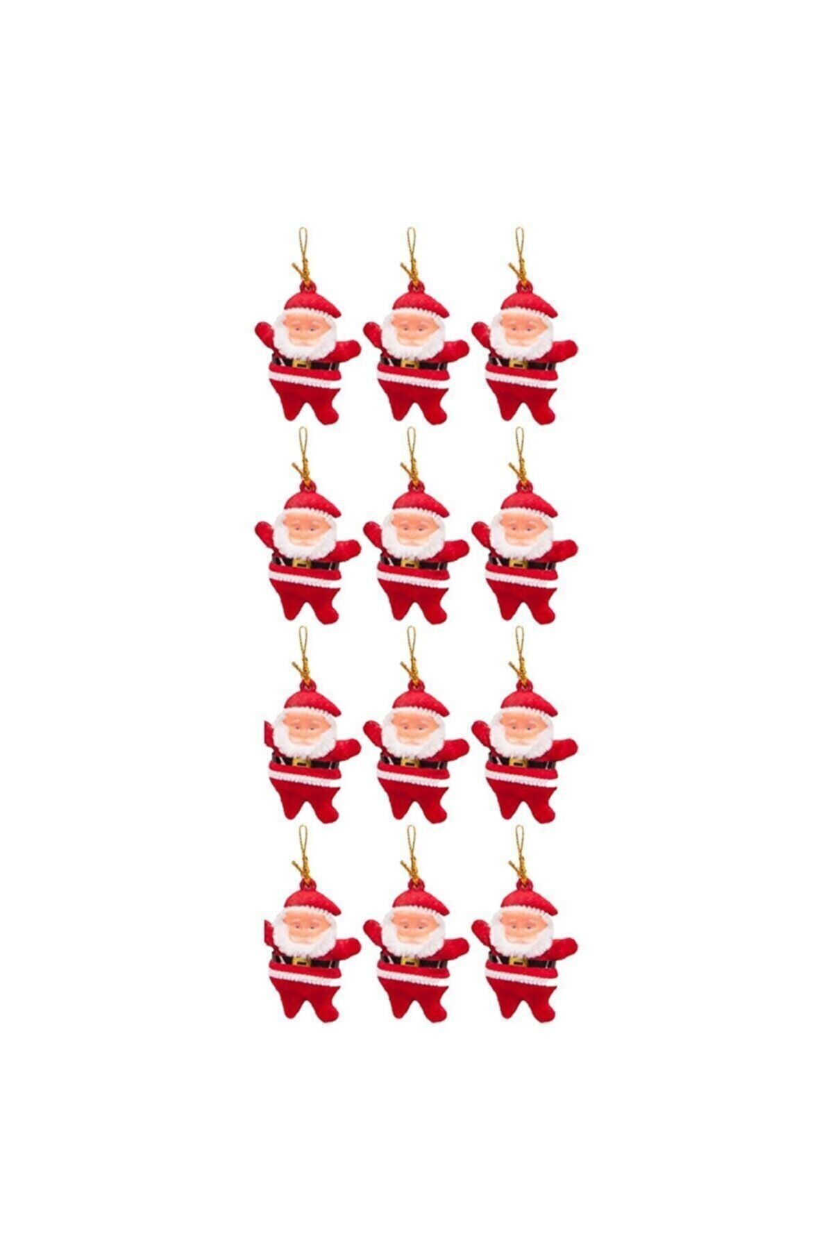 Walke Yılbaşı Çam Ağacı Süsü Noel Baba 12'li