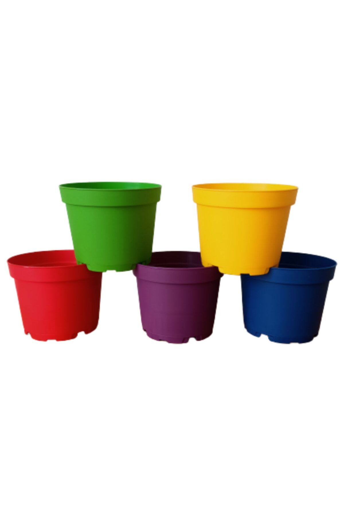 Tuğel Flowers 10 Adet Plastik 5 Renkli Kaktüs Üretim Saksısı (8.5 CM.LİK)