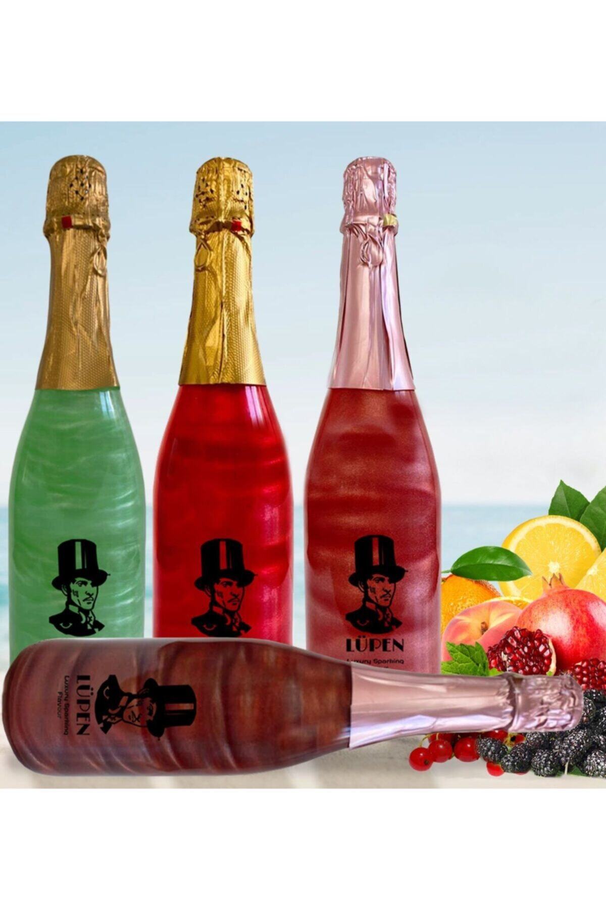 Lüpen Alkolsüz Simli Lux Meşrubat Sxonthebeach Nane Limon Frenk Üzümü Karadut Aromalı 750 ml 4 Adet