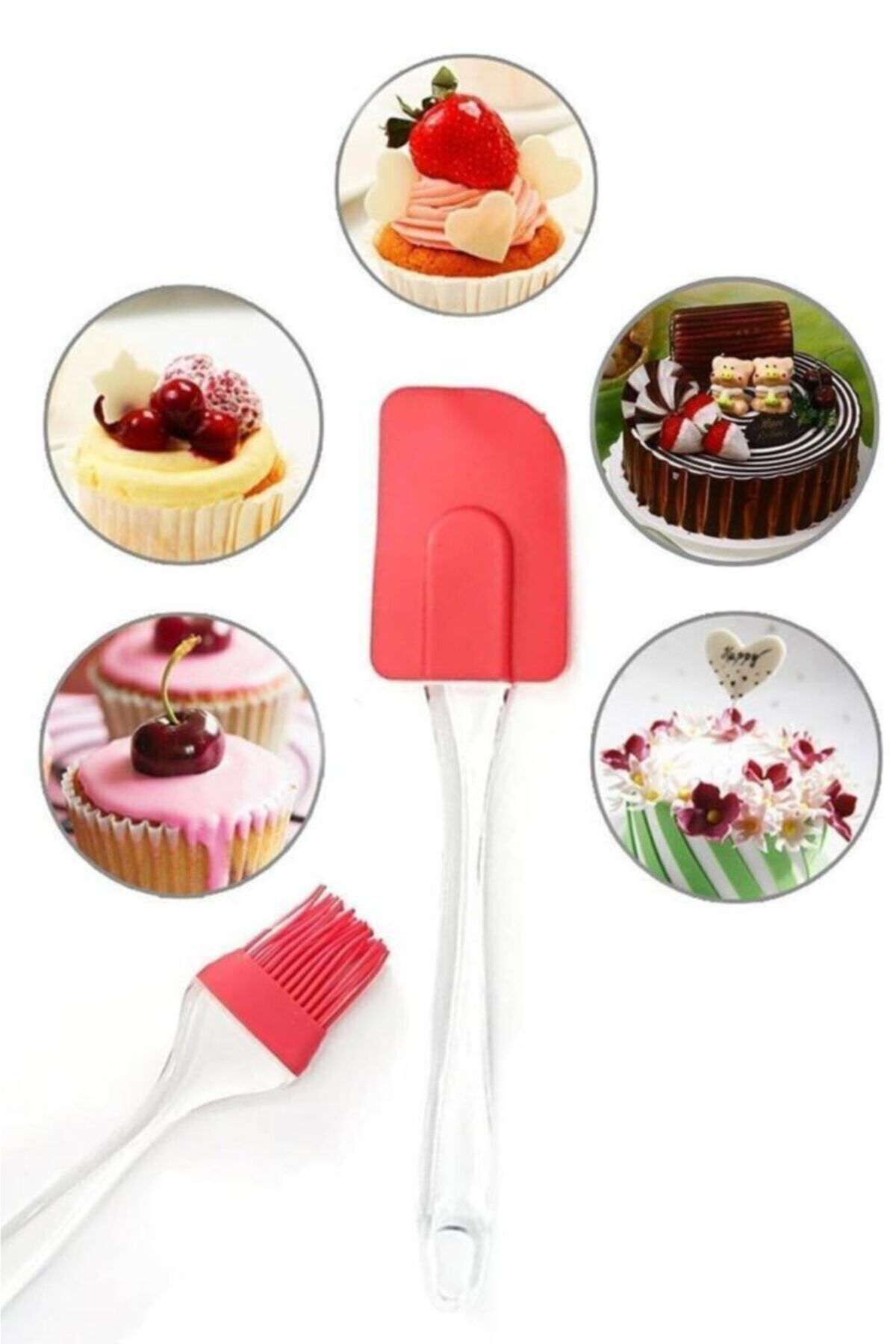 easyso 2'li Lüx Akrilik Saplı Silikon Fırça ve Spatula Seti