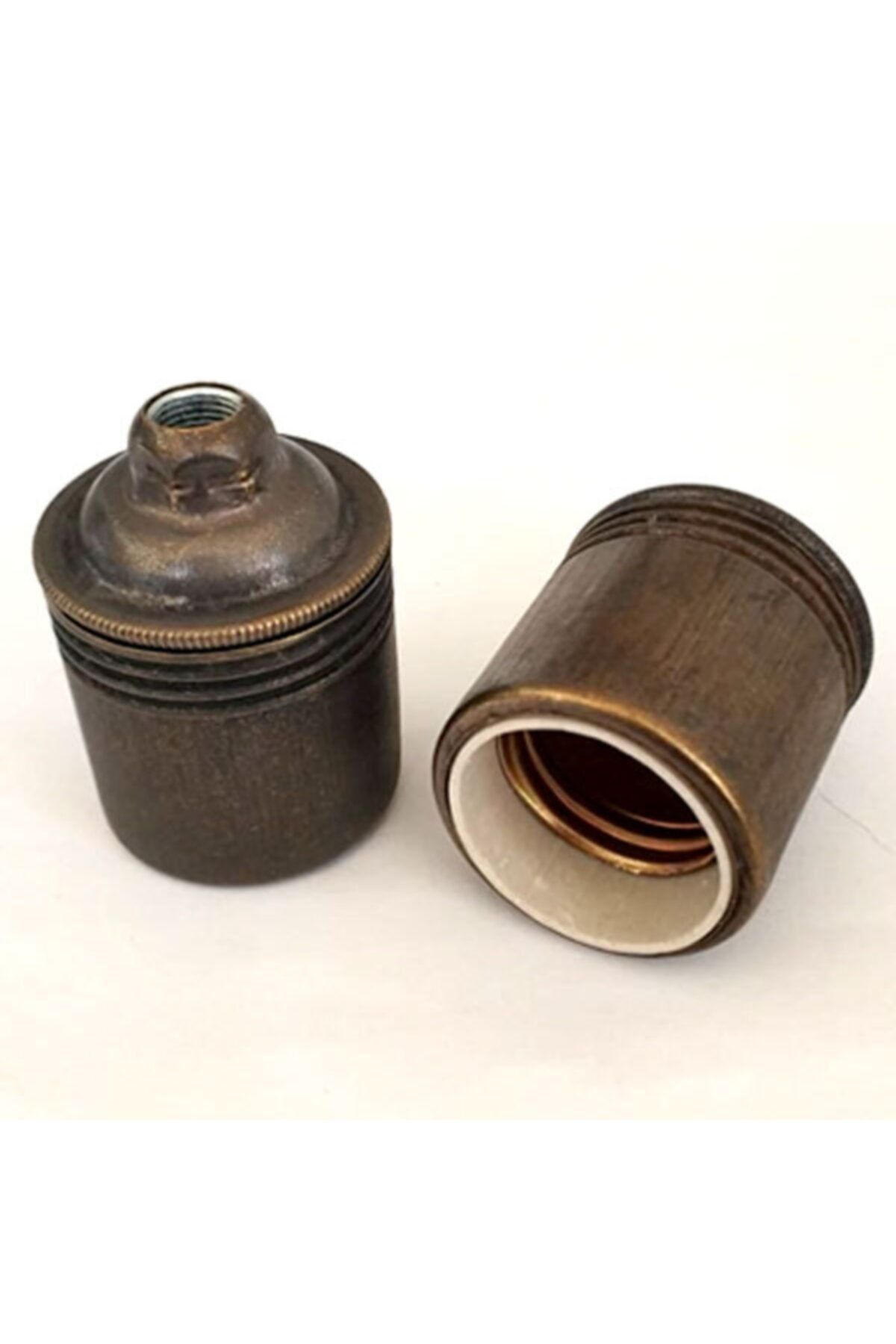 marketcik Düz Eskitme Metal E27 Duy Dekoratif Standart Avize Ampul Duyu