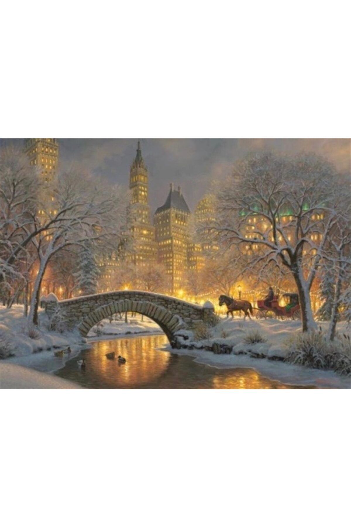 MARCEL SANAT Newyork'ta Kış Marcel Sanat Elmas Mozaik Puzzle Tablo 71x51