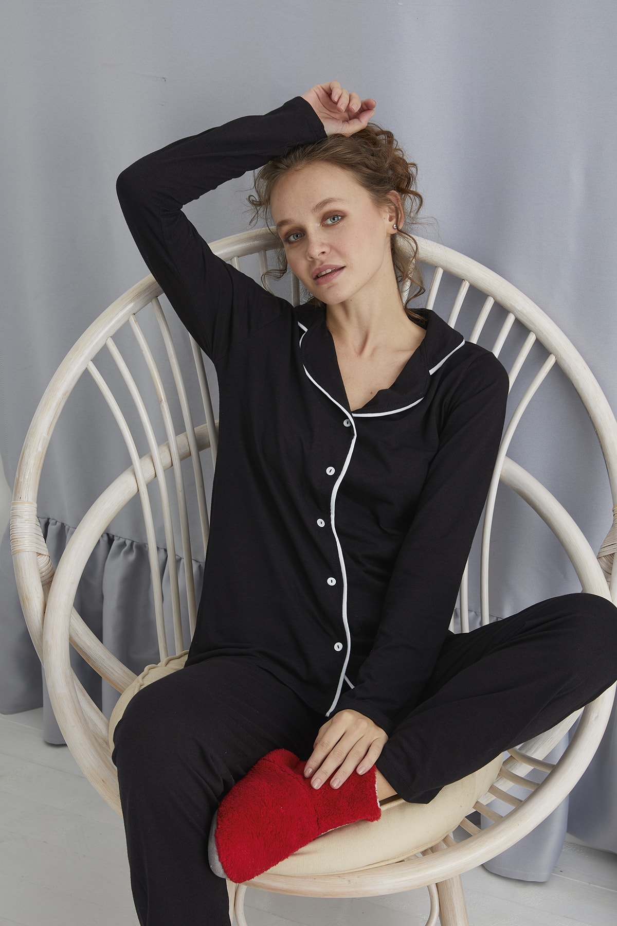 ELİTOL Düğmeli Pijama Takım