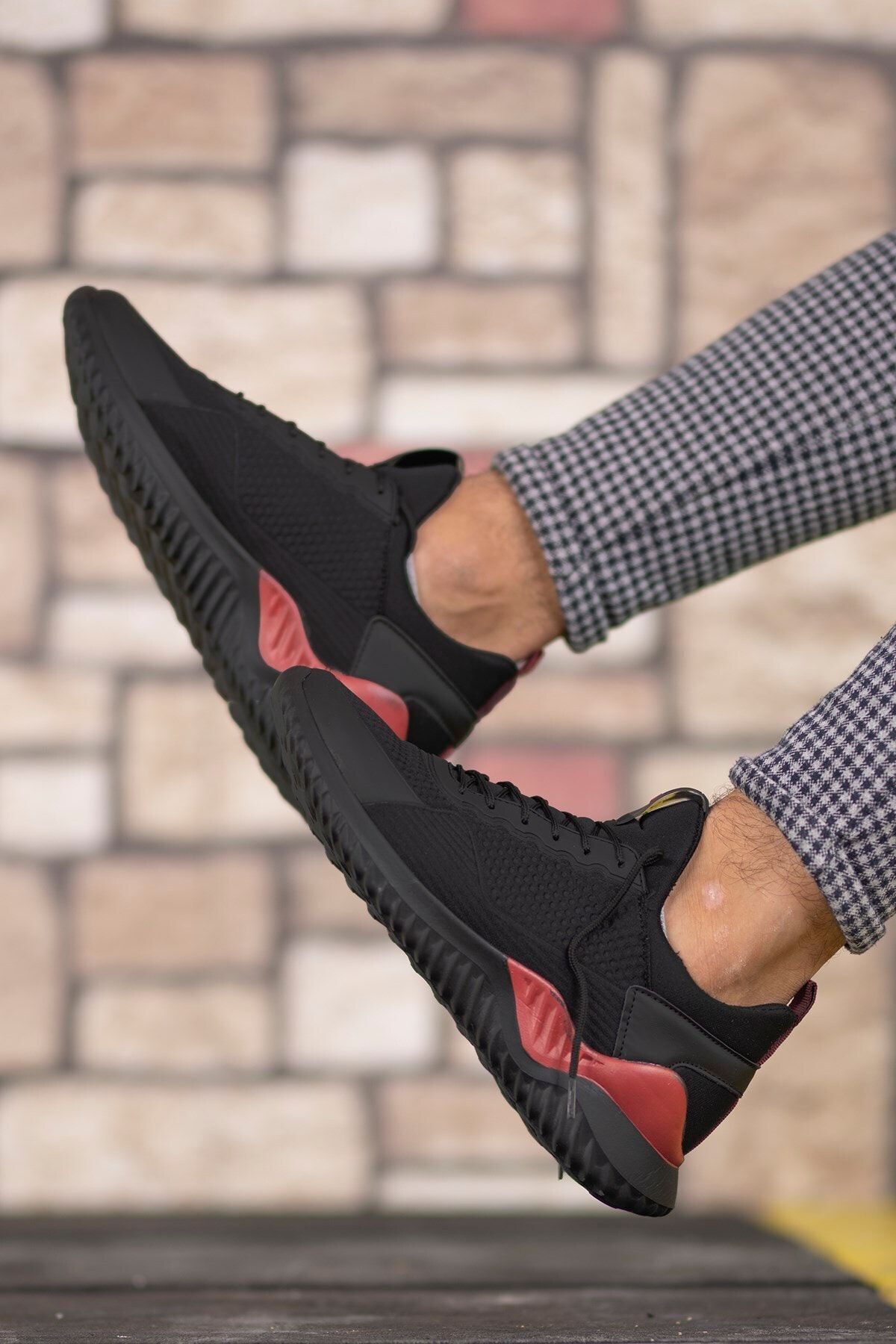 Riccon Siyah Kırmızı Unisex Sneaker 00122044