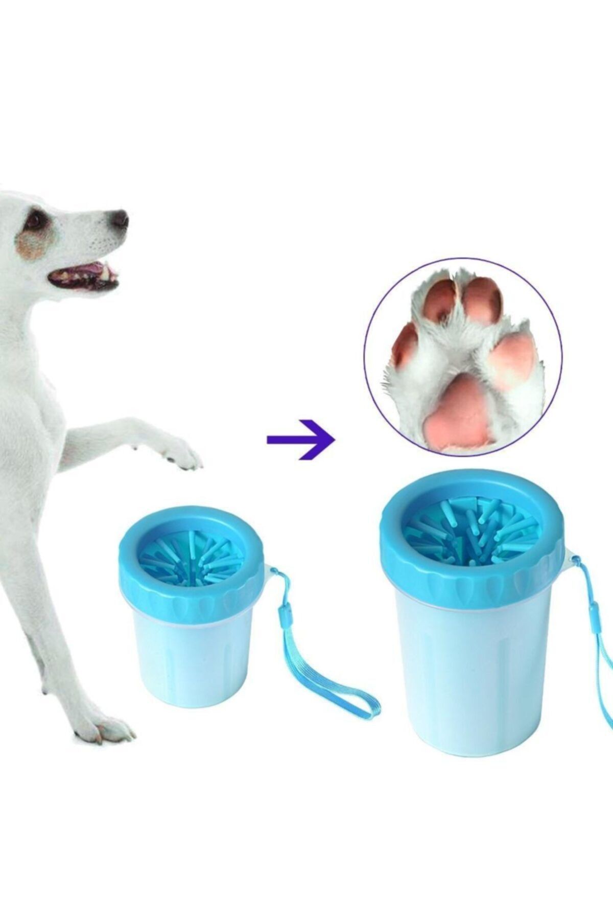 YENİĞÜN STORE Evcil Hayvan Büyük Boy Köpek Pati Temizleme Yıkama Bardağı Mavi