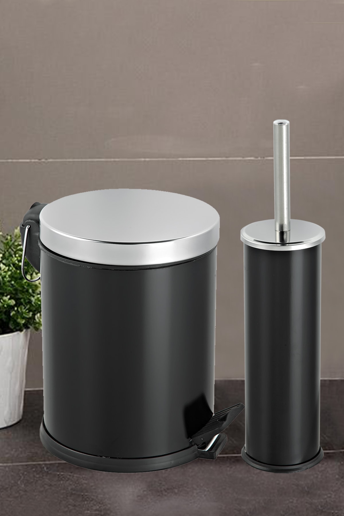 Porsima 951s Mat Metal 2li Banyo Seti Siyah