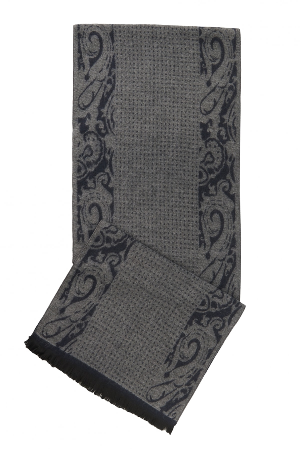 ALTINYILDIZ CLASSICS Erkek Gri-Lacivert Gri-Lacivert Desenli Örme Atkı