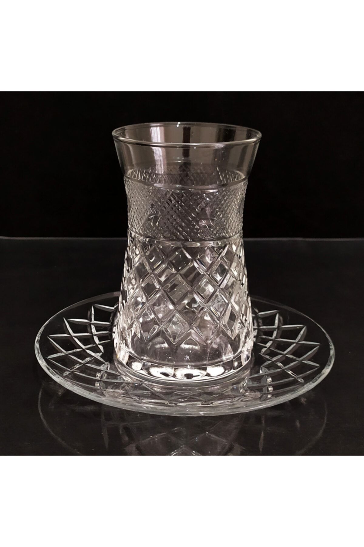Paşabahçe Çay Bardak Takımı Kesme Dekor Çakıl - 6 Kişilik
