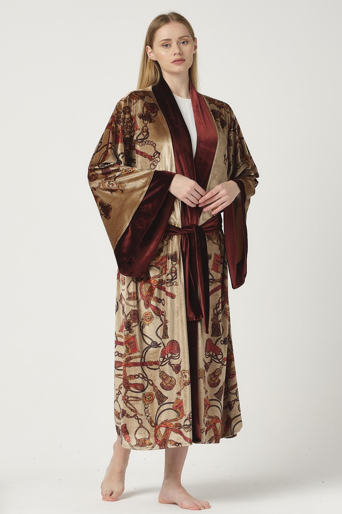 GALERİ TUNÇ Abiye Kadife Kimono Gtkak06