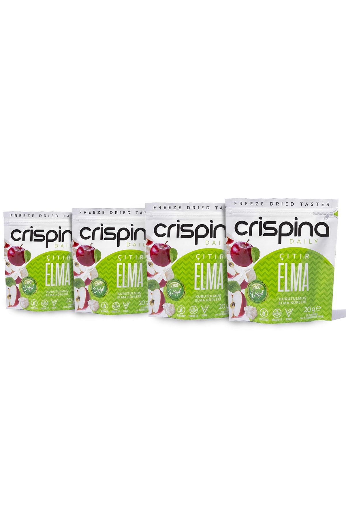 Crispina Çıtır Elma 4'lü Paket (freeze Dried) Glutensiz , Vegan , %100 Doğal , Katkısız