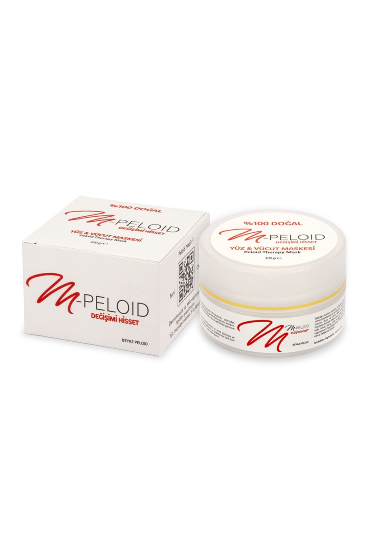 MPeloid M-peloid Yüz & Vücut Maskesi 100 Gr, % 100 Dogal Beyaz Peloid