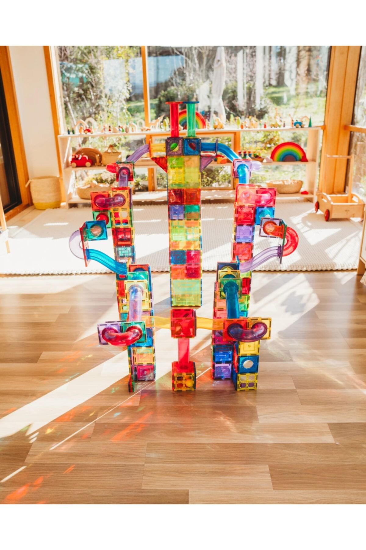 BİLMİŞ ÇOCUK Mıknatıslı 3d Kaydırak Borulu Yapı Blok Zeka Geliştirici Lego (108 Parça )