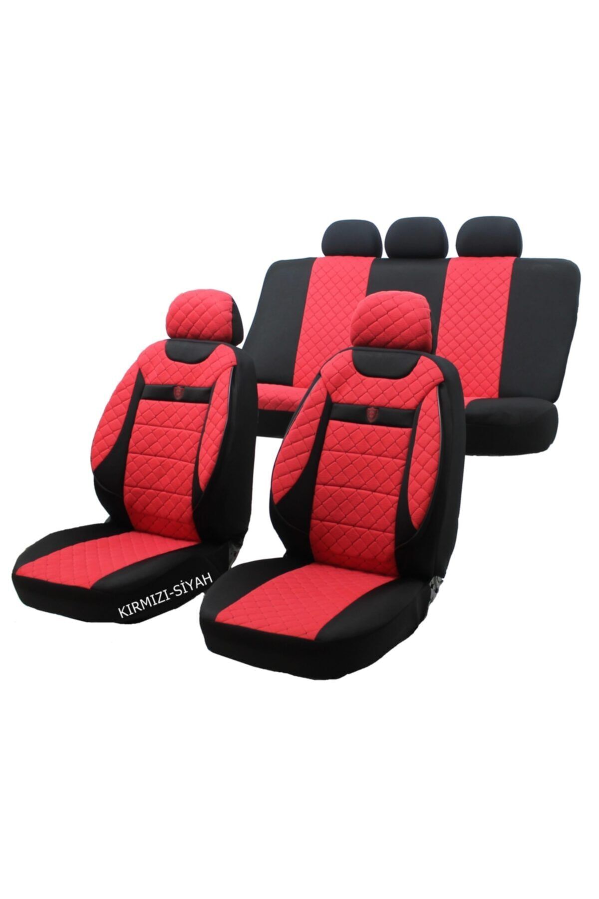 KGS OTO KILIF Ford Tourneo Connect 2+1 Kapitone Oto Koltuk Kılıfı - N-show Kırmızı - Siyah