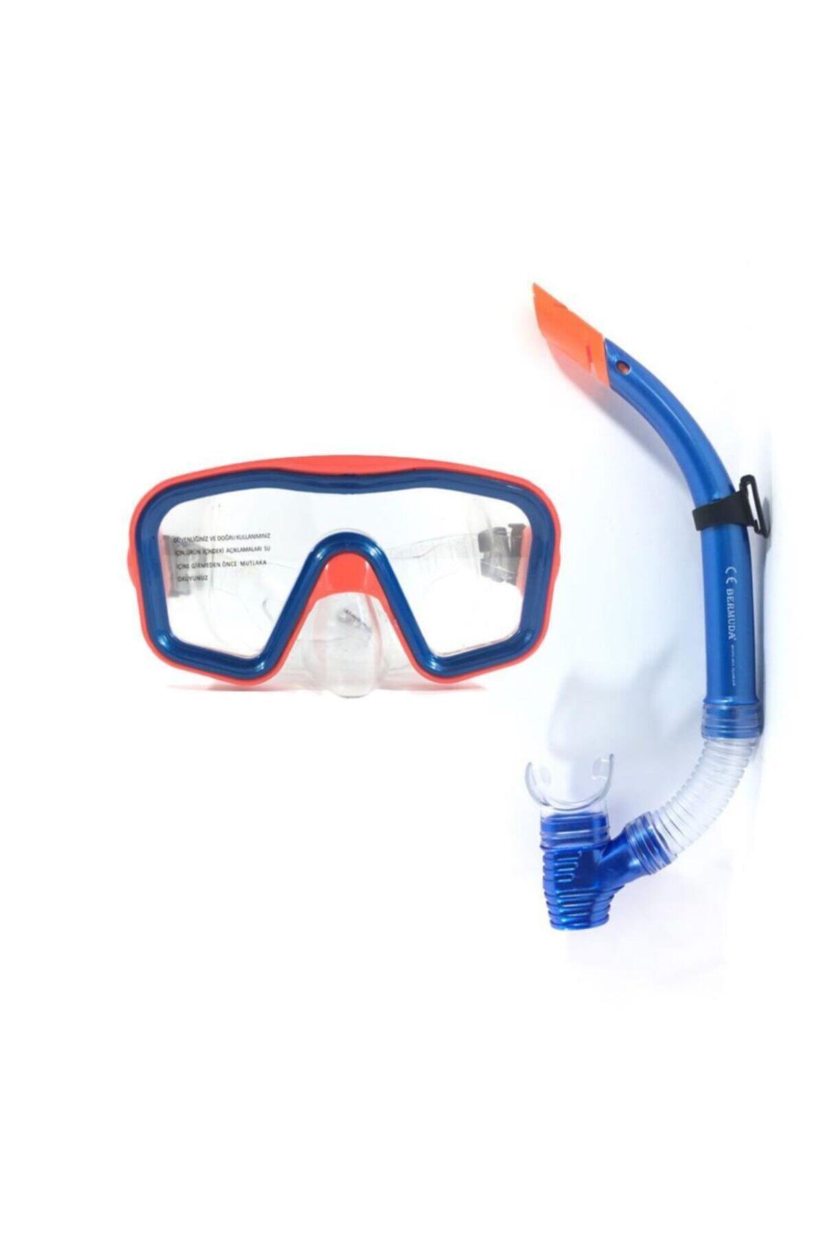 Emelidesign Maske Şnorkel Dalış Seti Tepered Cam - 2186a/113csb