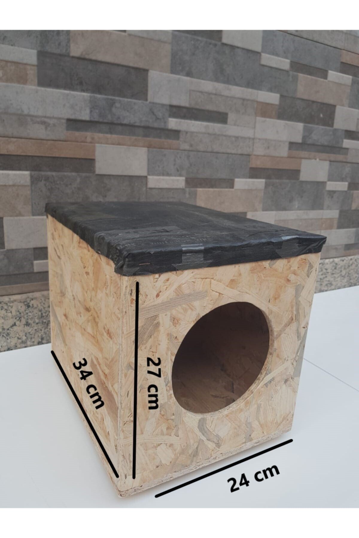 Woodec co Ahşap Kedi Kulübesi Küçük Boy Izolasyonlu