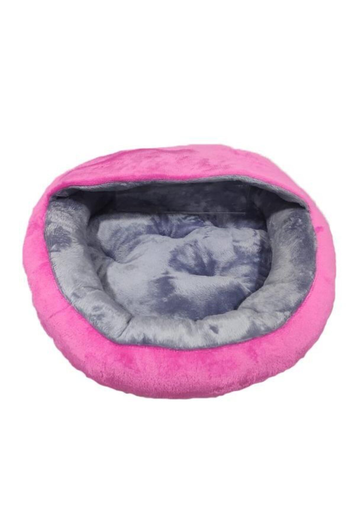 HESAPLIJET Yarım Kapalı Peluş Kedi Köpek Yatağı