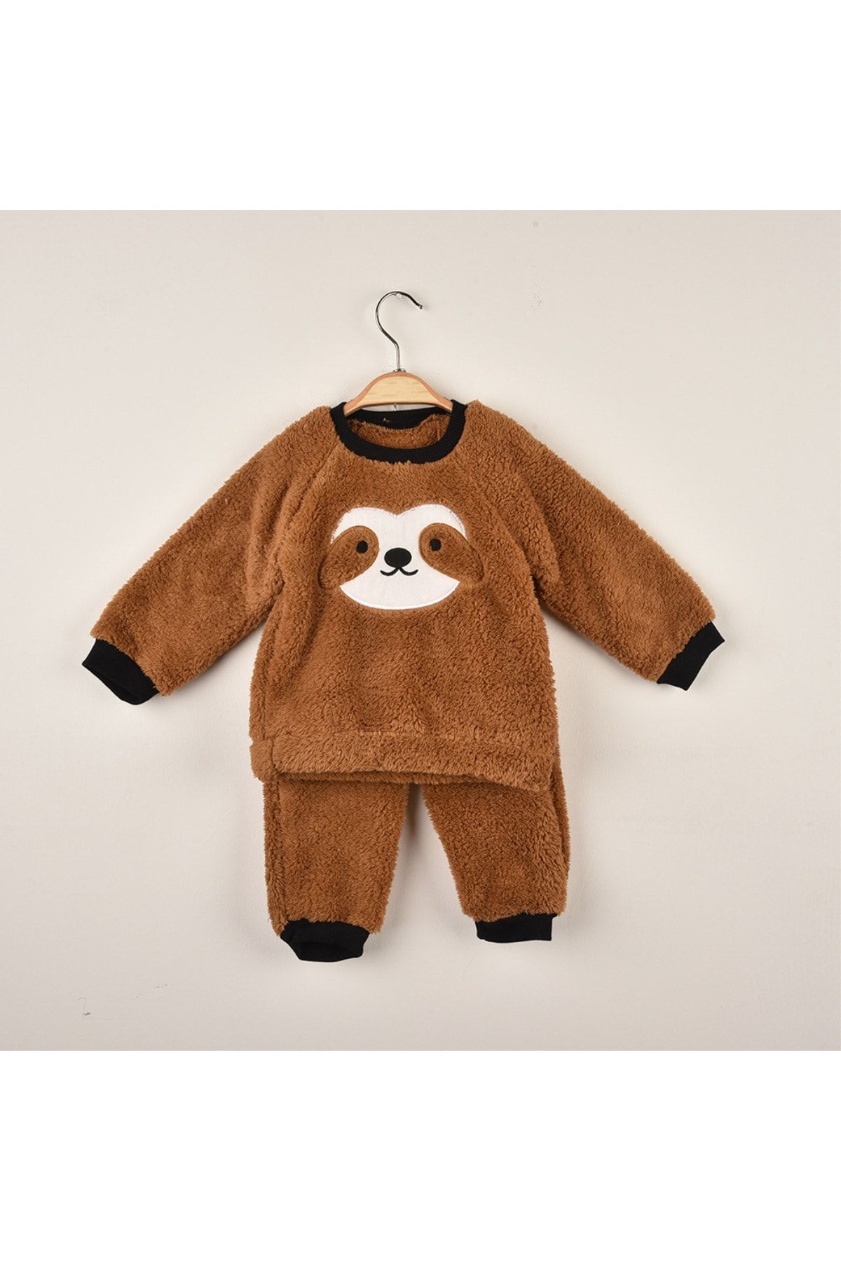 Necix's Bebek Koala Figürlü Welsoft Panduflu Alt Üst Üçlü Takım-camel
