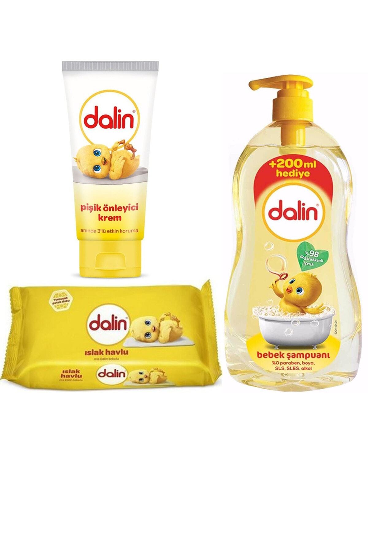 Dalin Şampuan Pişik Önleyici Krem Ve 3'lü Islak Mendil
