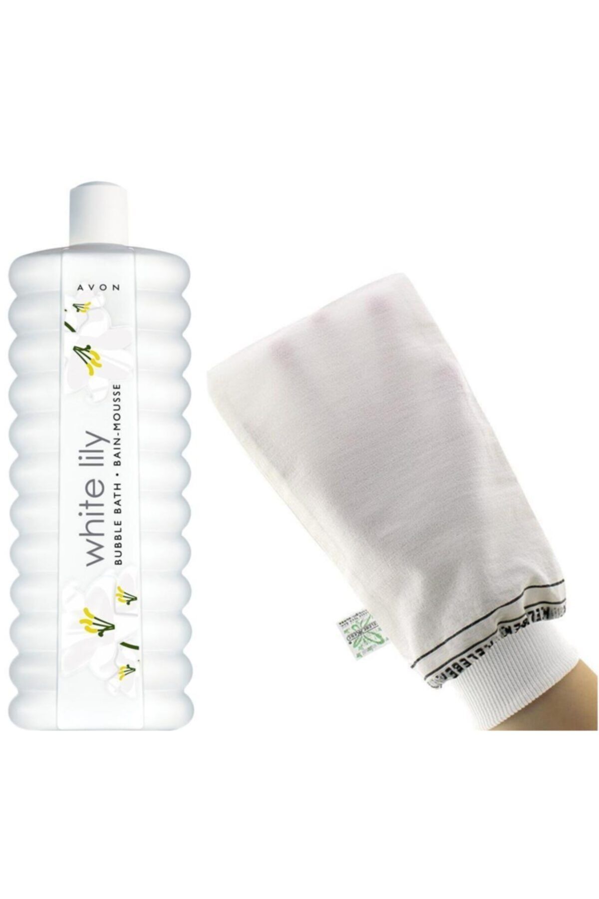 AVON White Lily Zambak Kokulu 500ml Banyo Köpüğü Ve Banyo Kesesi Hamam Kesesi