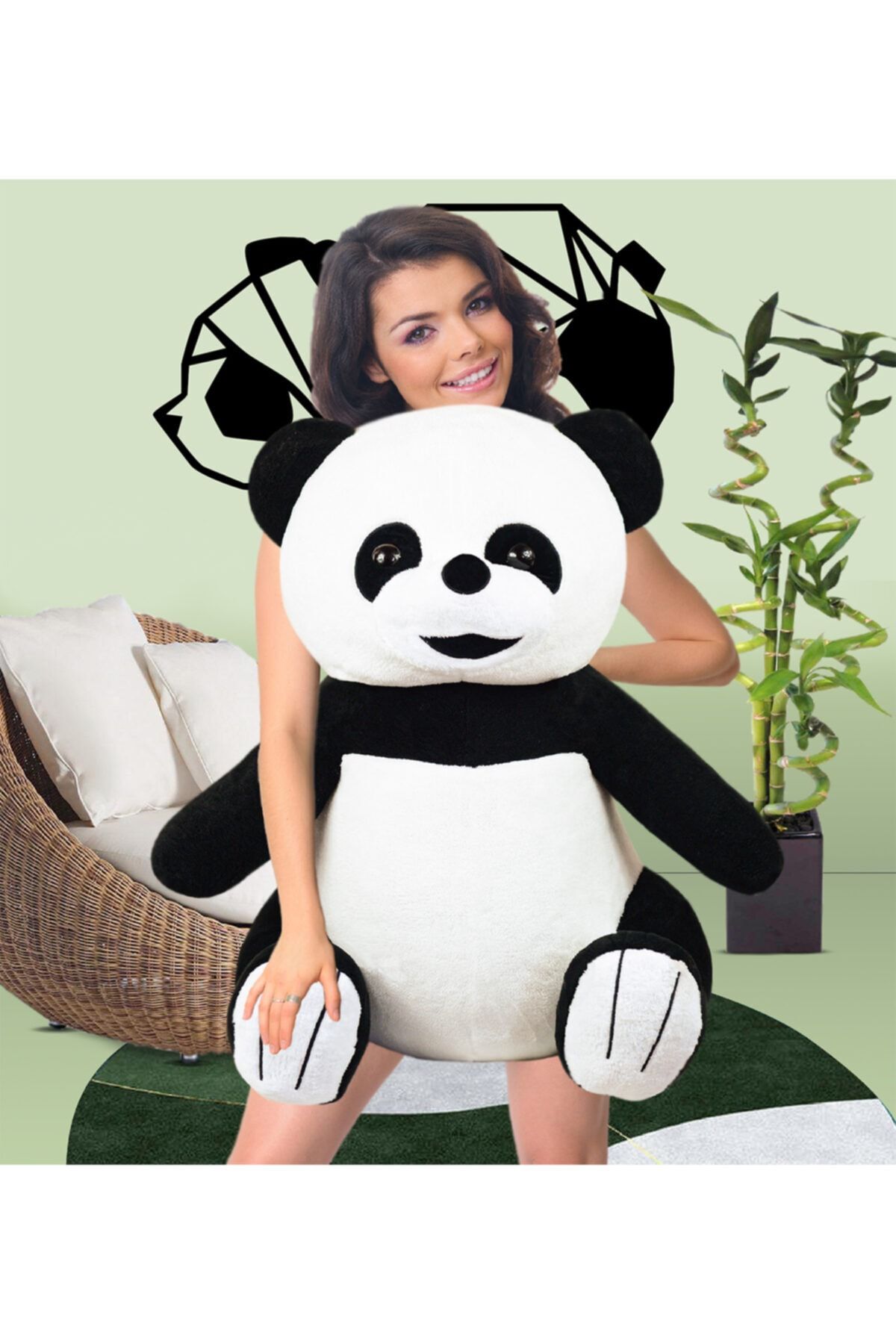 Özgüner Oyuncak Özgüner Sevimli Mi Sevimli 80 Cm Panda Peluş Ayı
