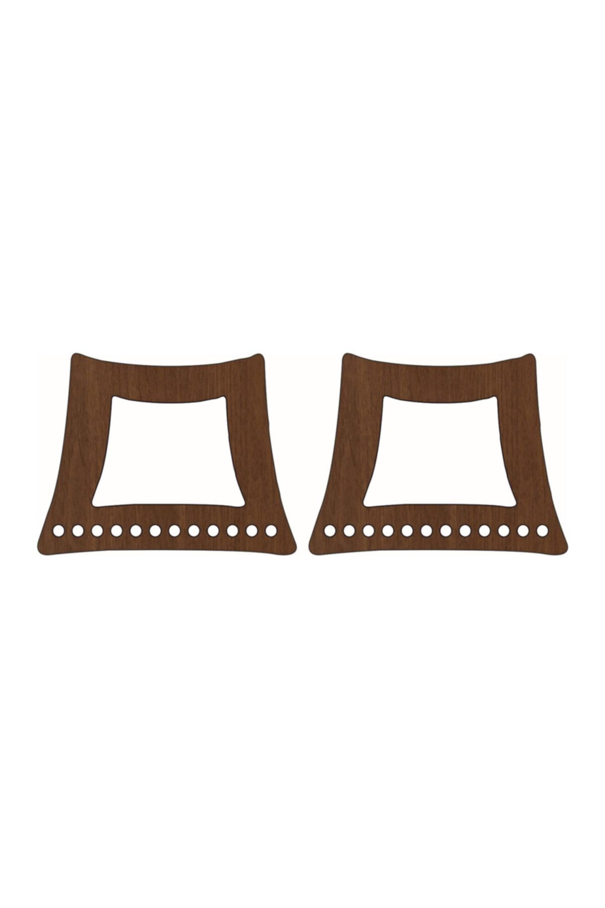 saray lazer Toptan Ahşap Çanta Kulp Model 20 - 17x13 - Hisar Ceviz - 24 Çift
