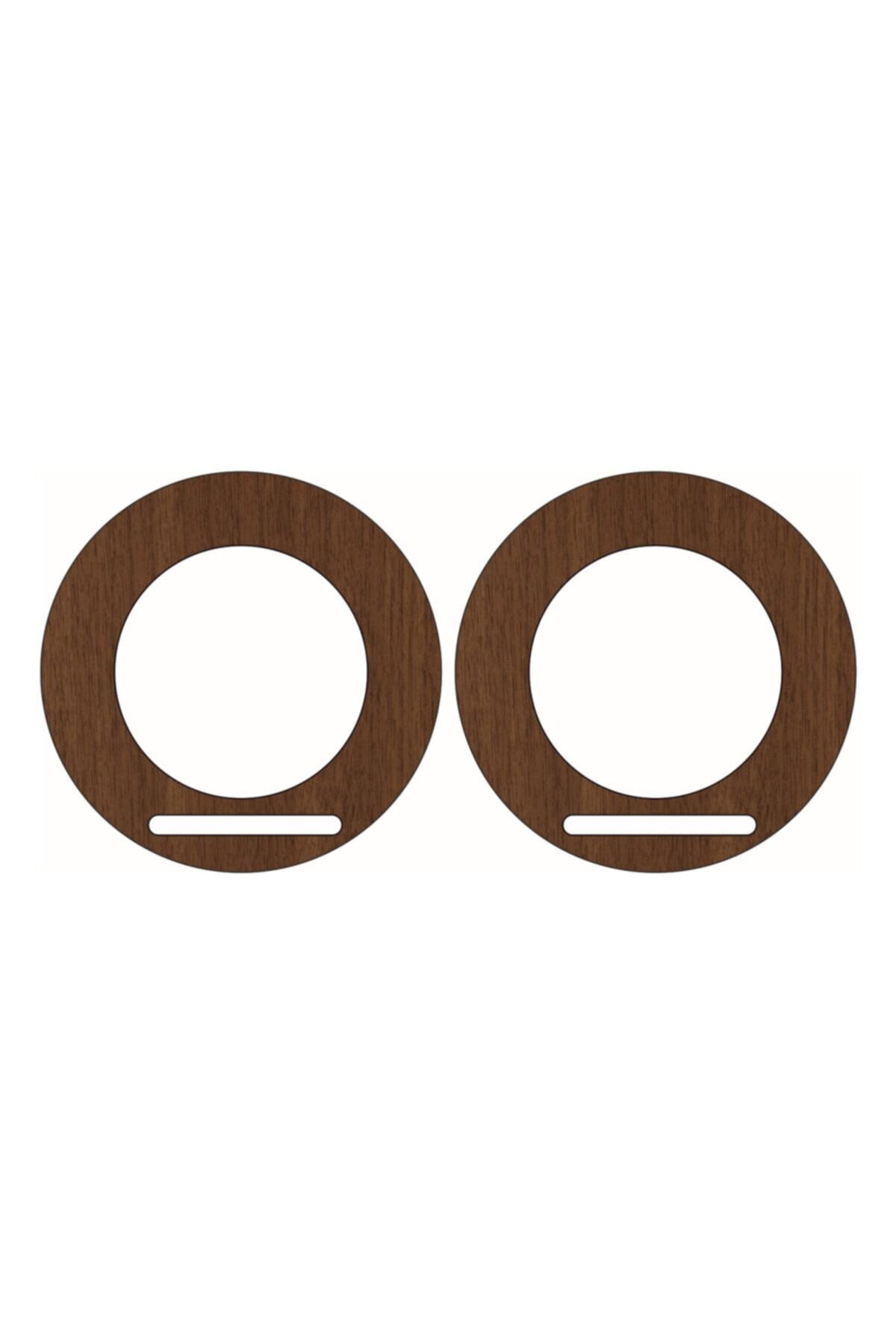 saray lazer Toptan Ahşap Çanta Kulp Model 33 - 15x15 - Hisar Ceviz - 24 Çift