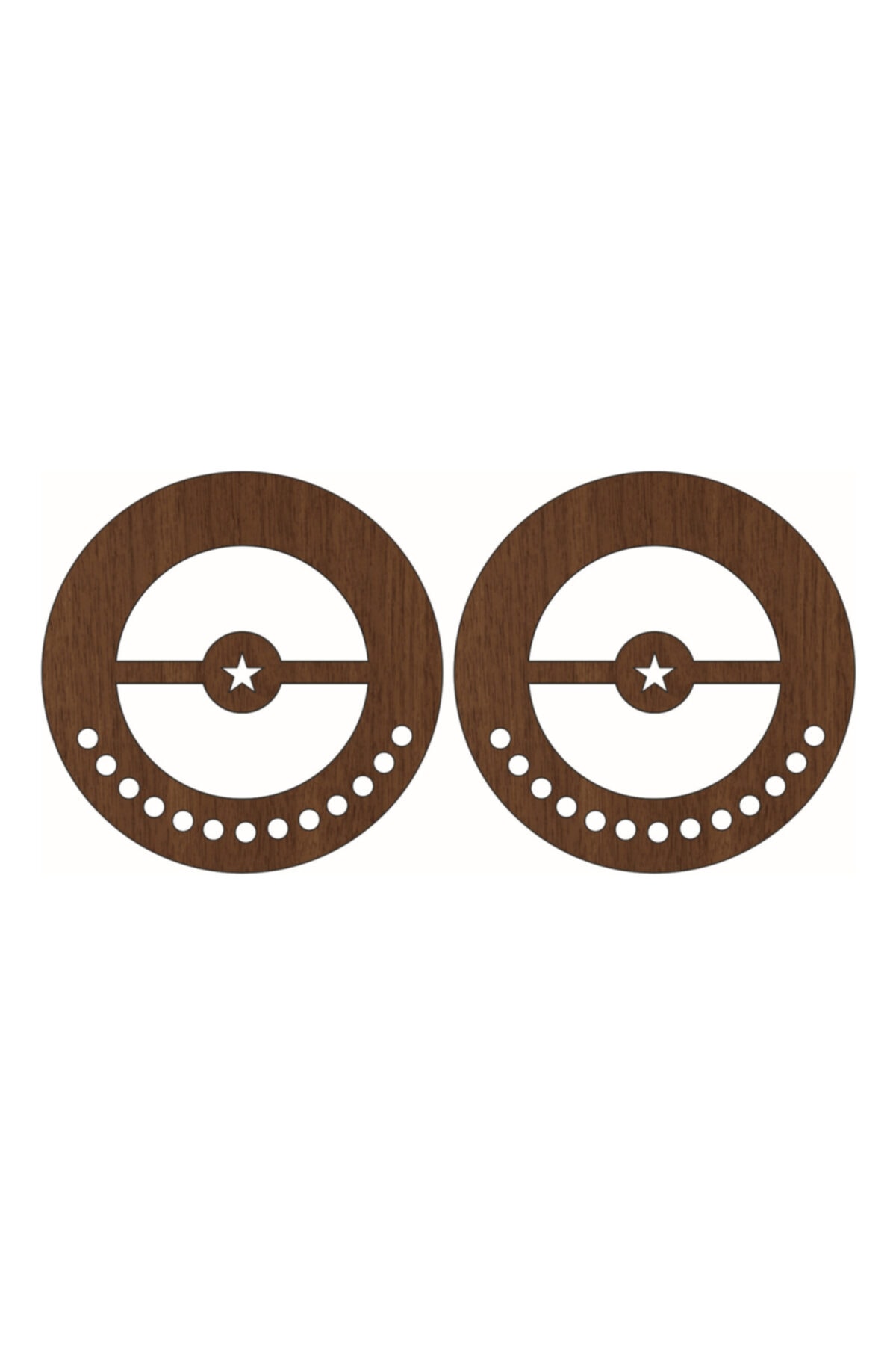 saray lazer Toptan Ahşap Çanta Kulp Model 31 - 15x15 - Hisar Ceviz - 24 Çift