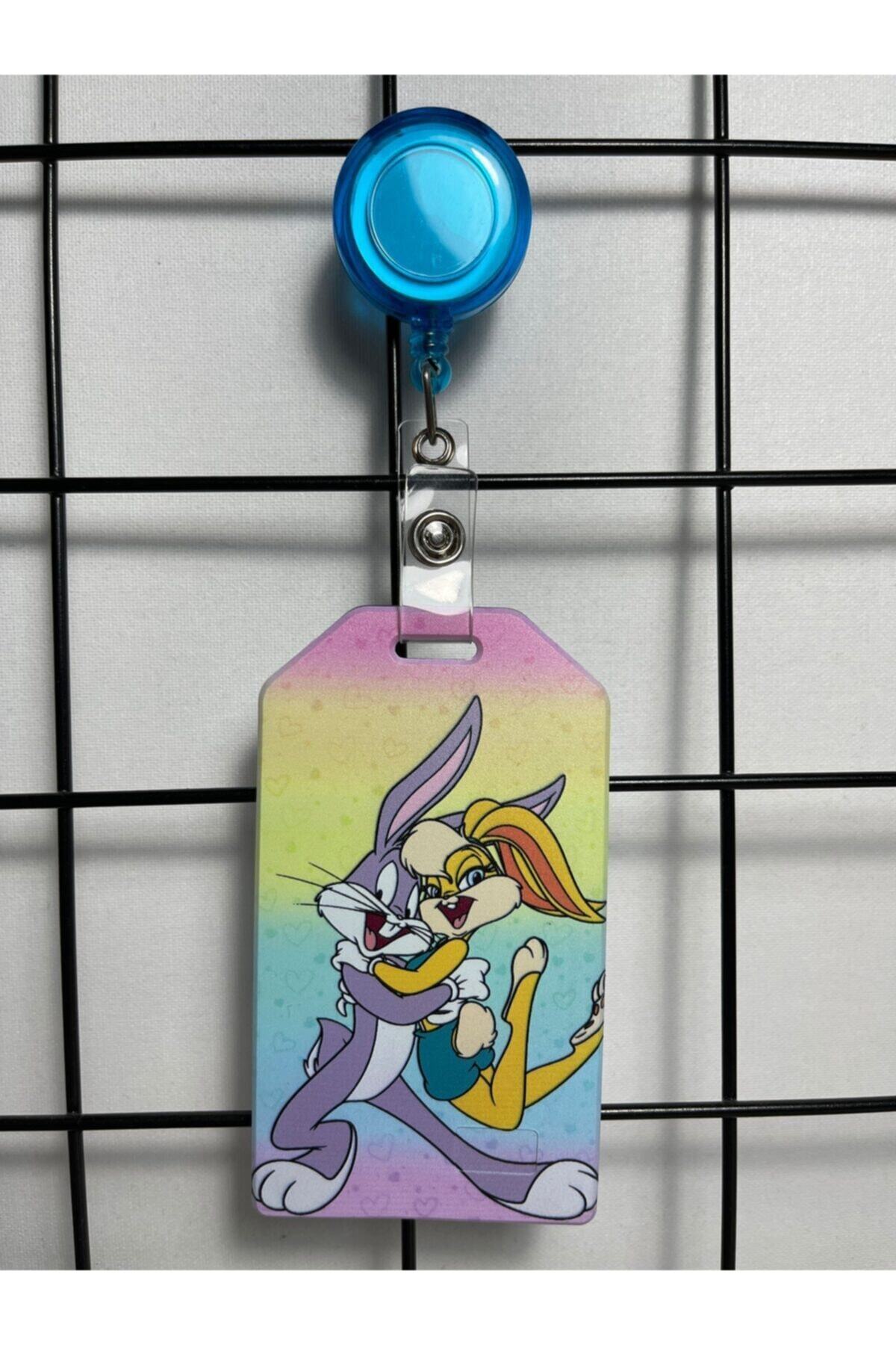 Hediyebum Bugs Bunny Ve Sevgilisi Yaka Kart Kılıfı