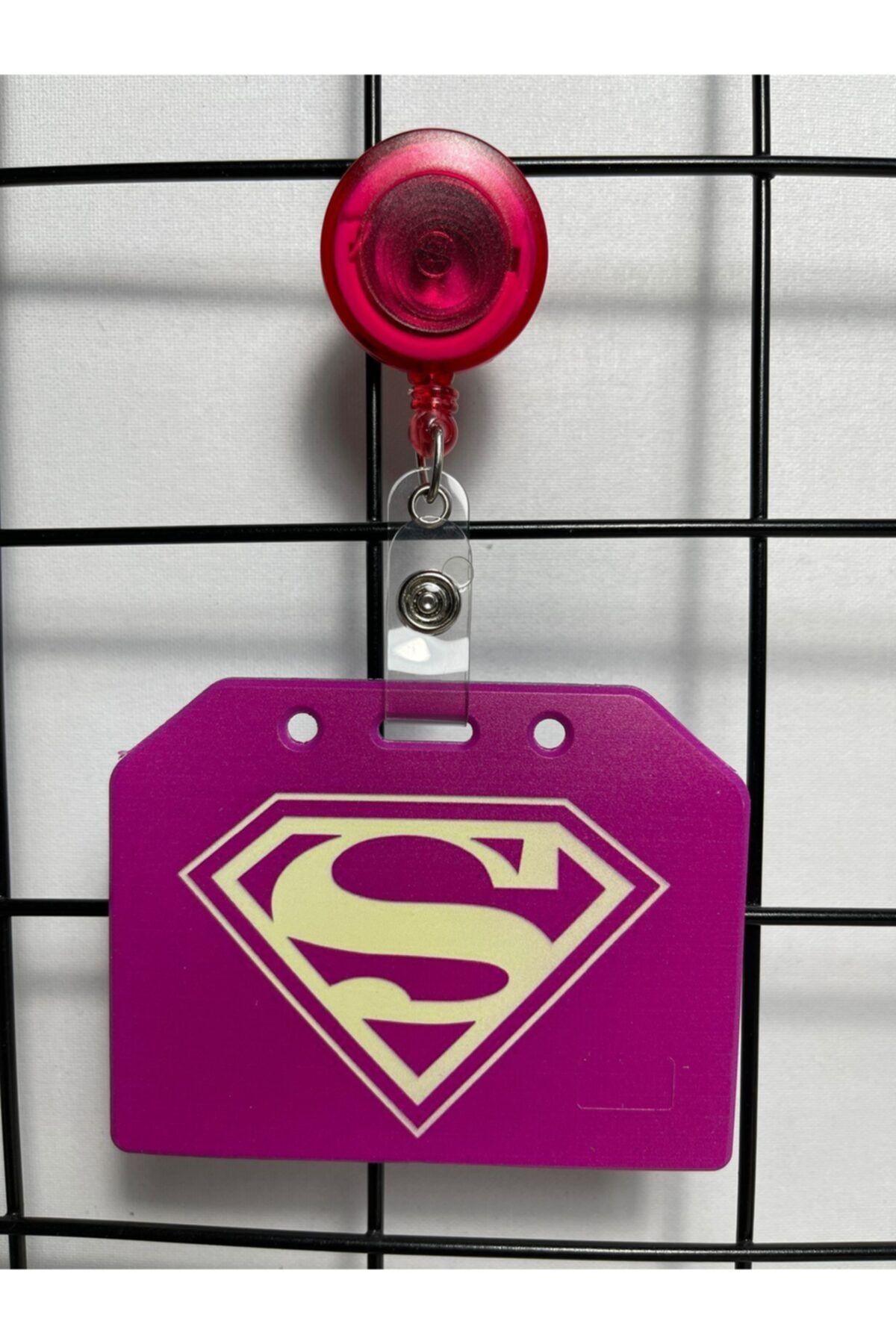 ESC Superman Pembe Yan Yaka Kart Kılıfı