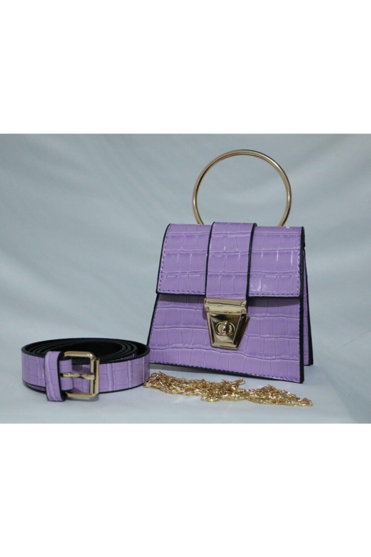 modakervanı Zincirli Kemerli Bel ve El Çantası