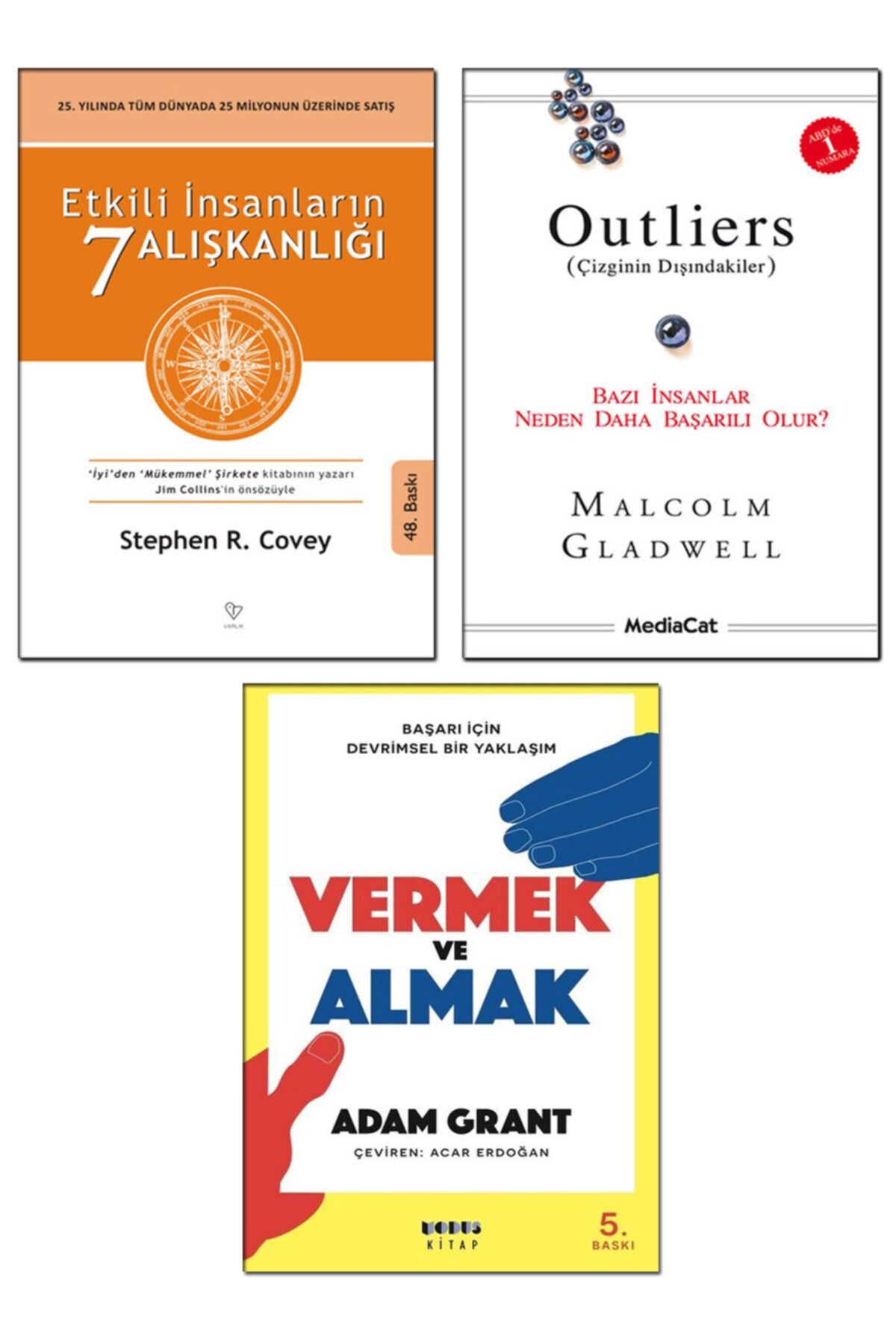 Betonsu Tasarım Vermek Ve Almak / Adam Grant + Outliers / Malcolm Gladwell + Etkili Insanların 7 Alışkanlığı