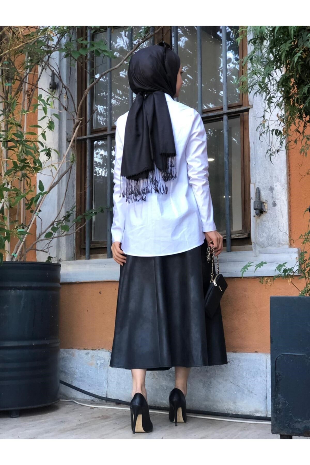 Katre Almarwah Deri+coton Kumaştan Etekli Takım