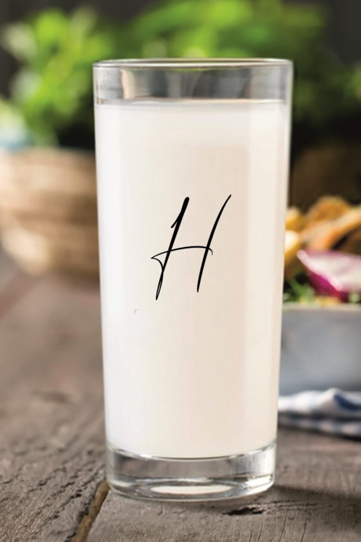 Paşabahçe Çıkmayan Baskılı H Harfli Rakı Bardağı Kadehi