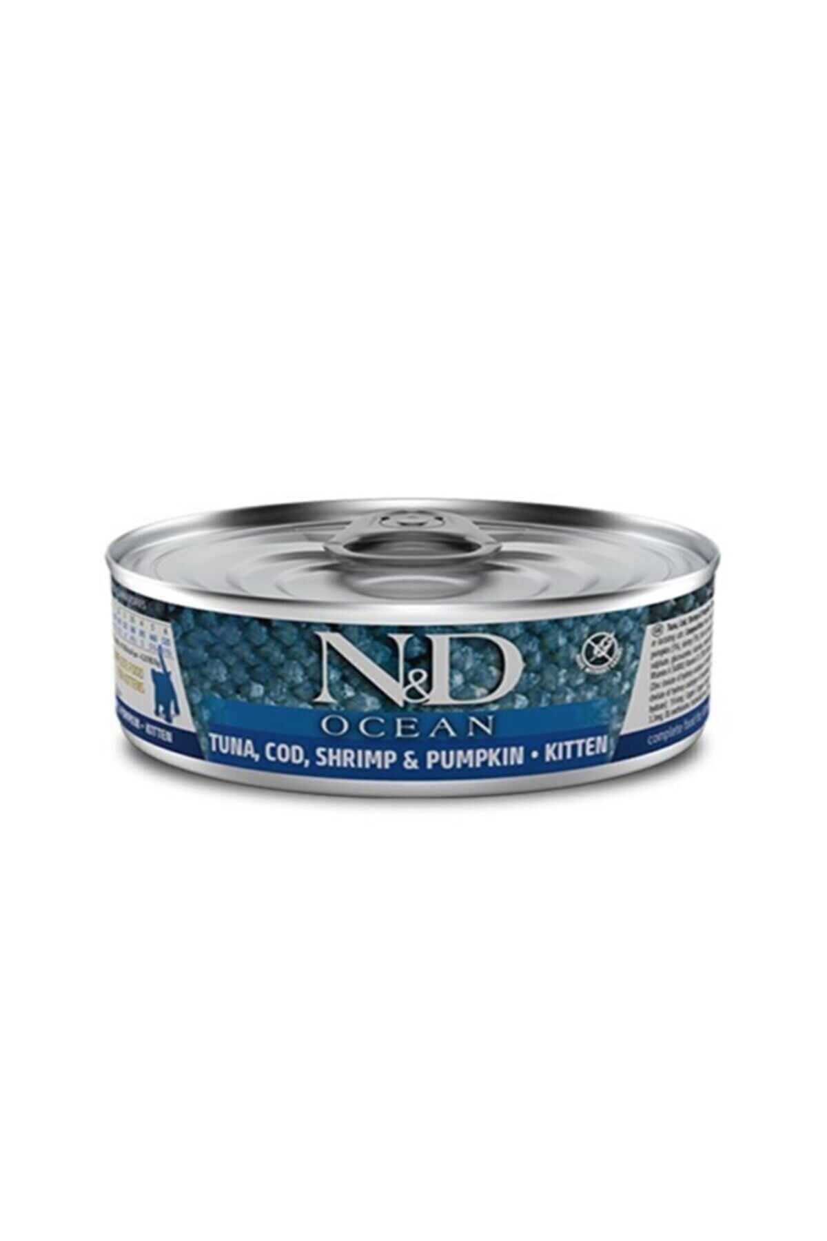 N&D Neo Pet Market Nd Ocean Morina Balık, Ton, Karides, Balkabaklı Yavru Kedi Konservesi 80 Gr X 3 Adet